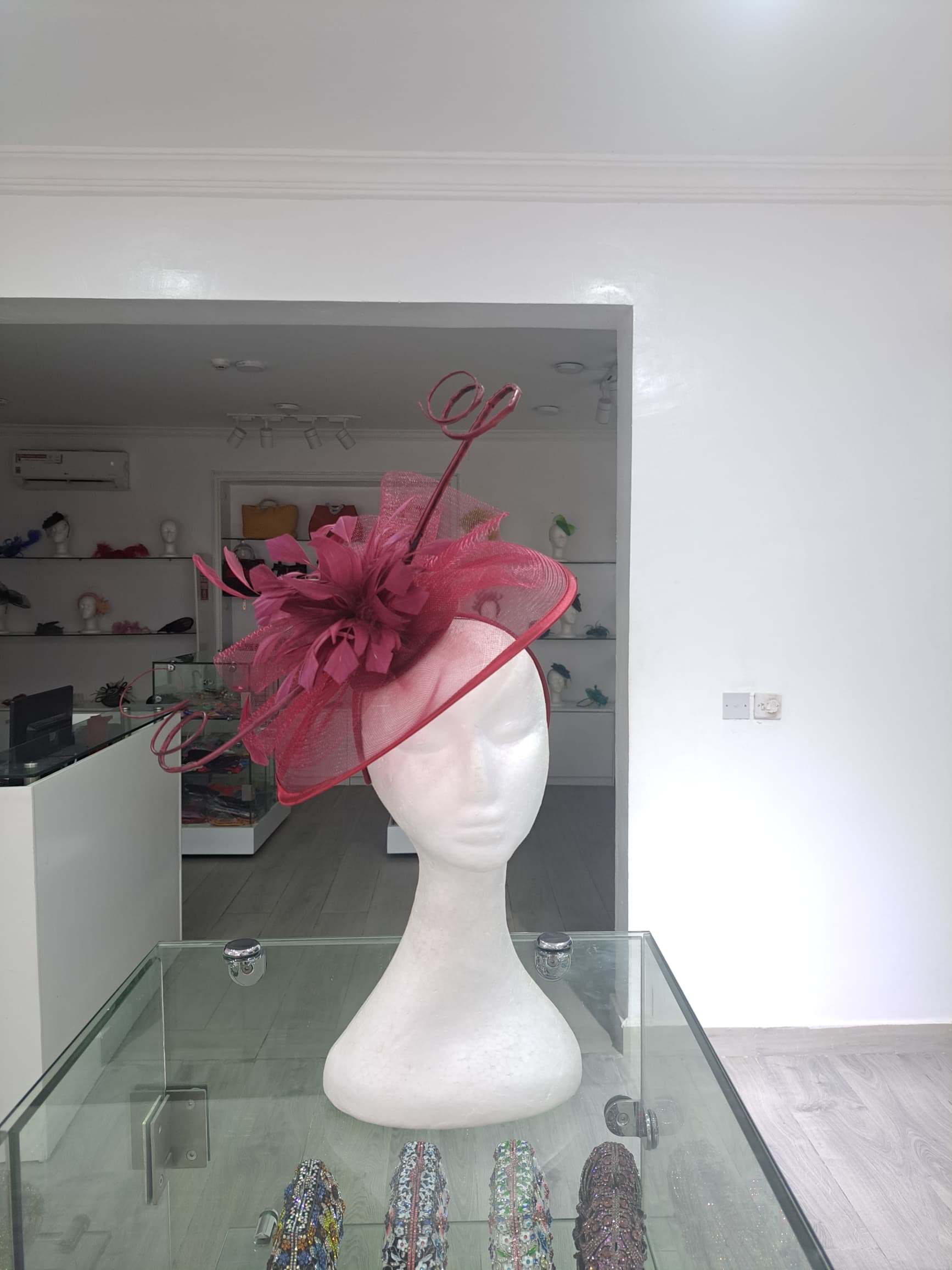 "Elegant Collection Crinoline Fascinator with Feathers"