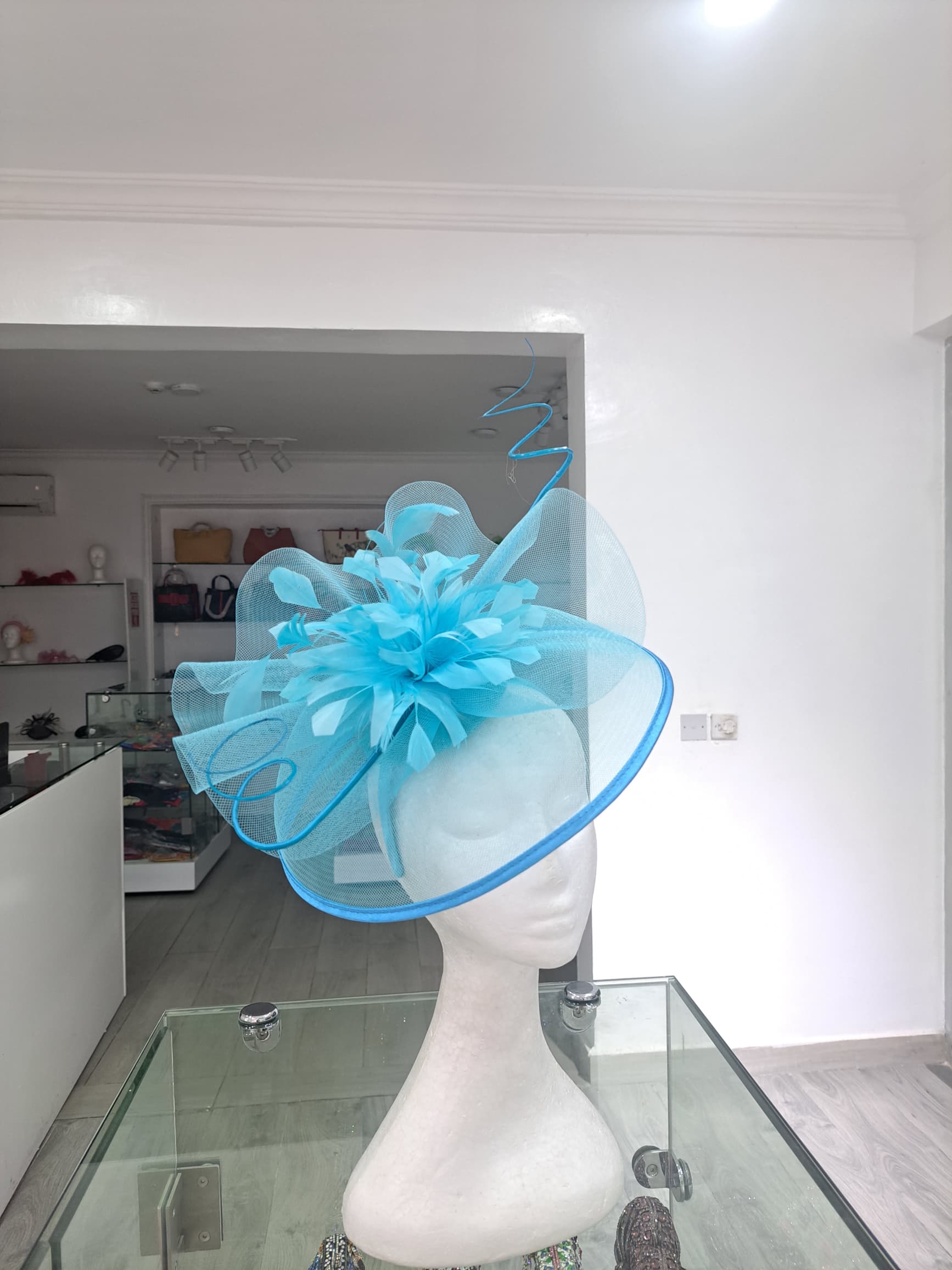 "Elegant Collection Crinoline Fascinator with Feathers"