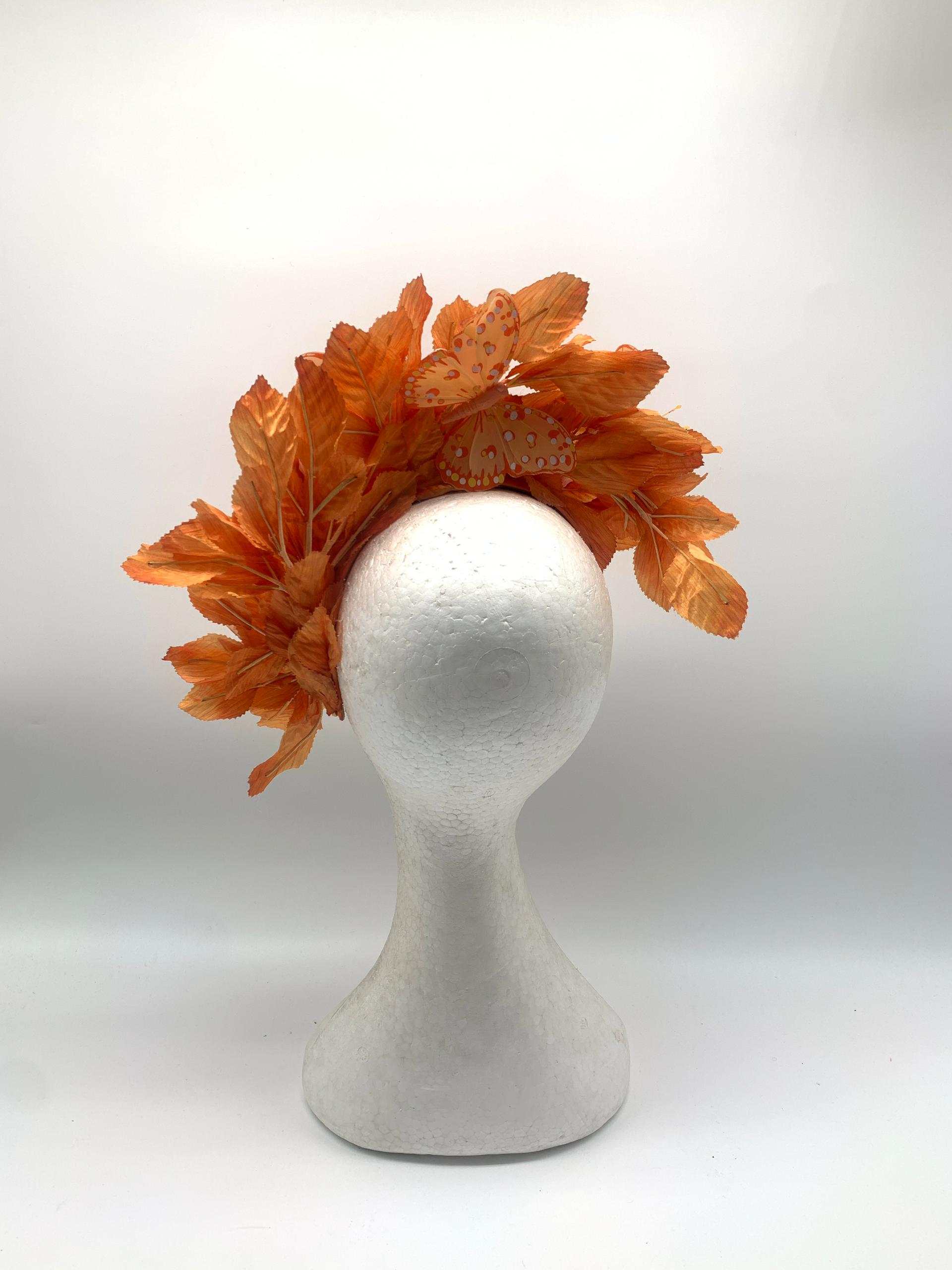 Orange Butterfly Garden Fascinator