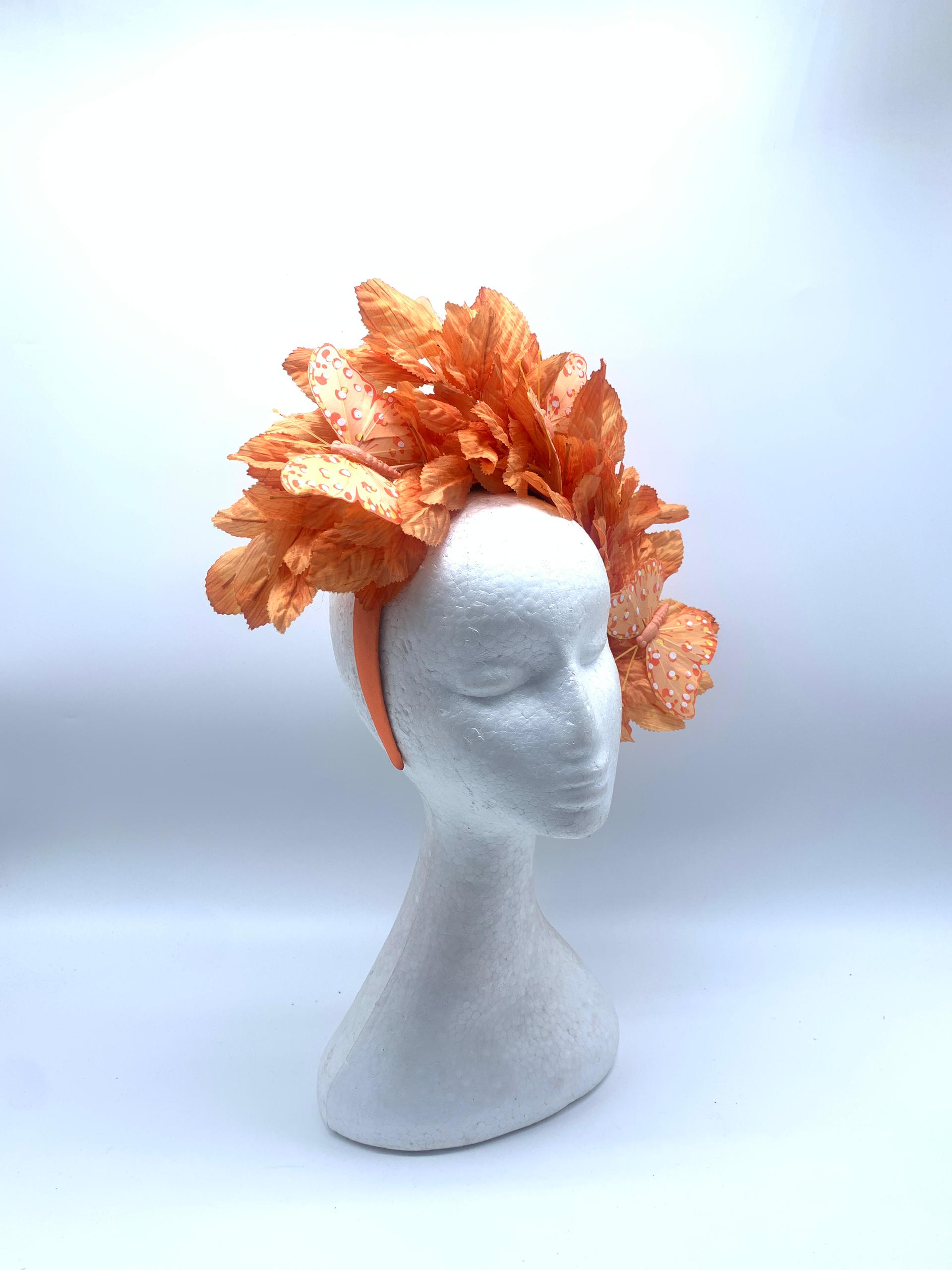 Orange Butterfly Garden Fascinator