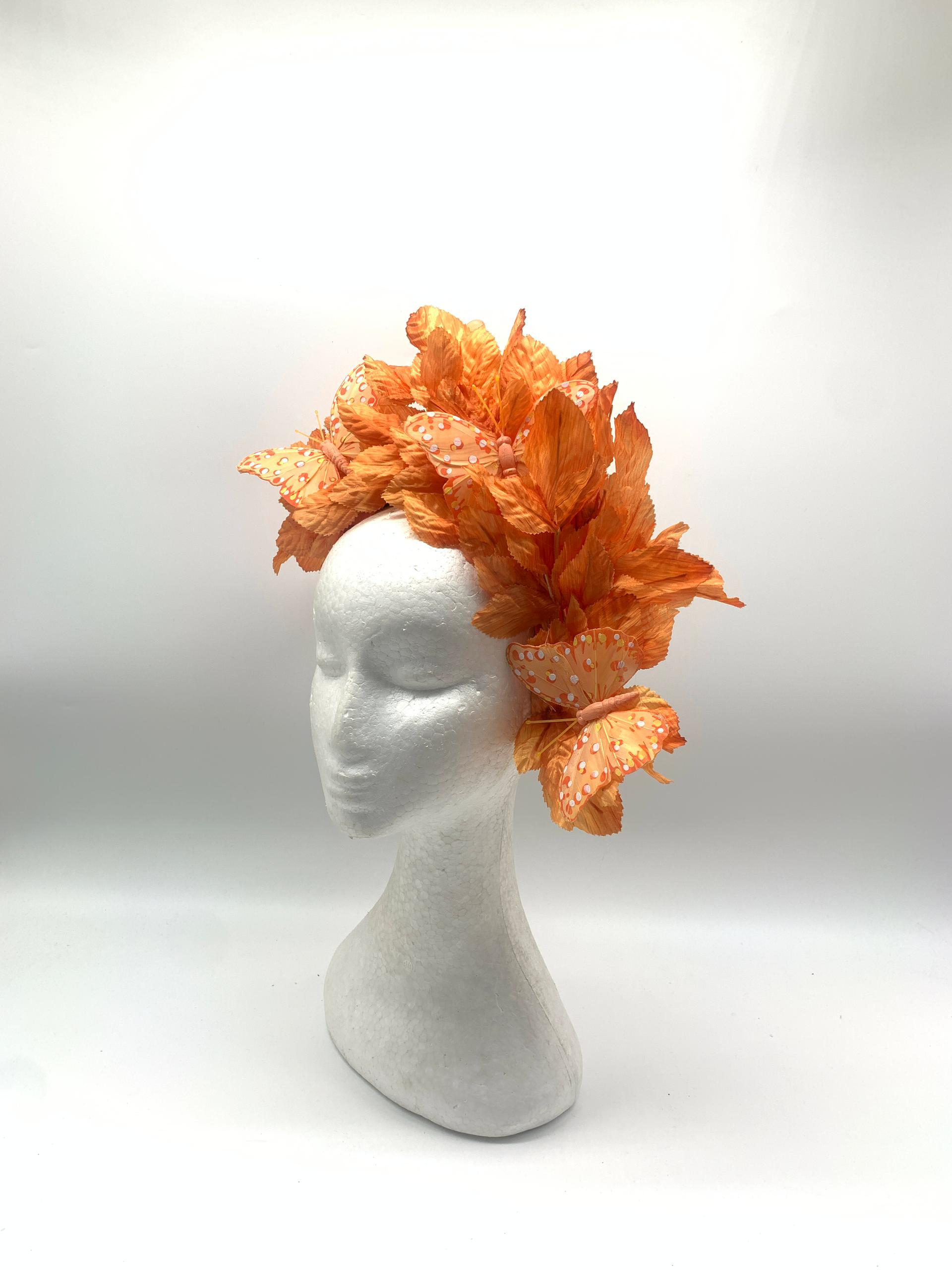 Orange Butterfly Garden Fascinator