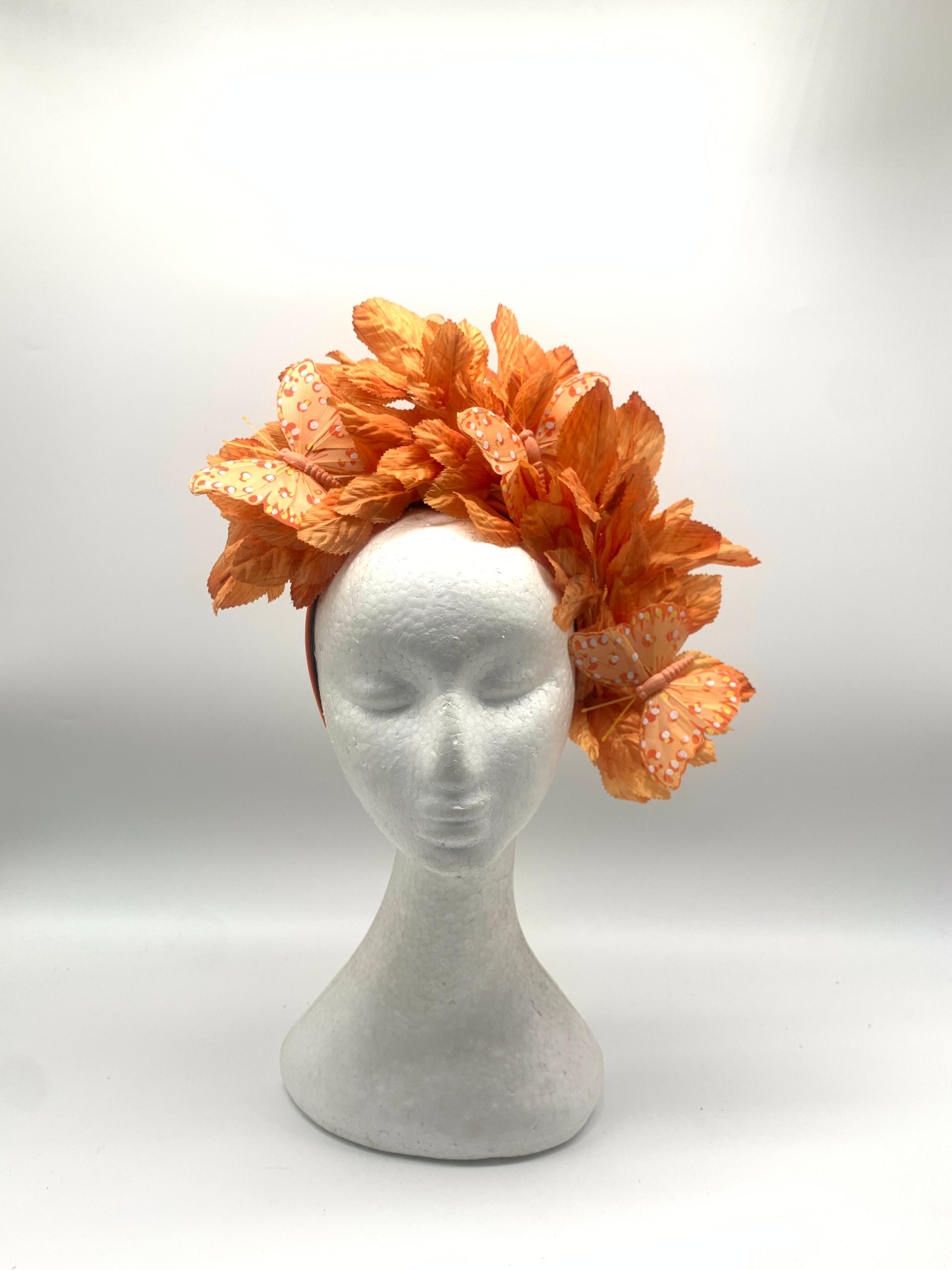 Orange Butterfly Garden Fascinator