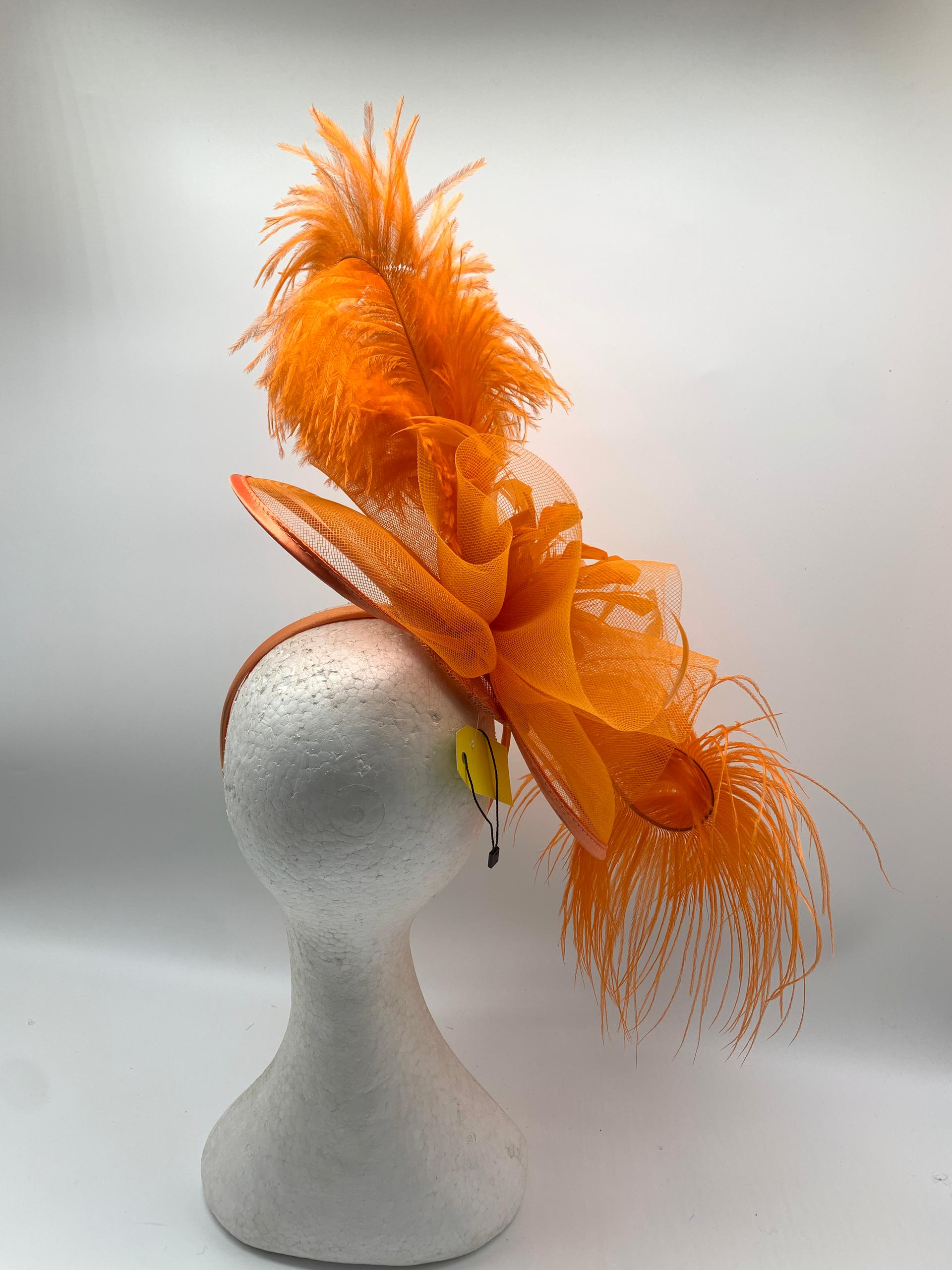 Elegant Crinoline Fascinator with Feathers