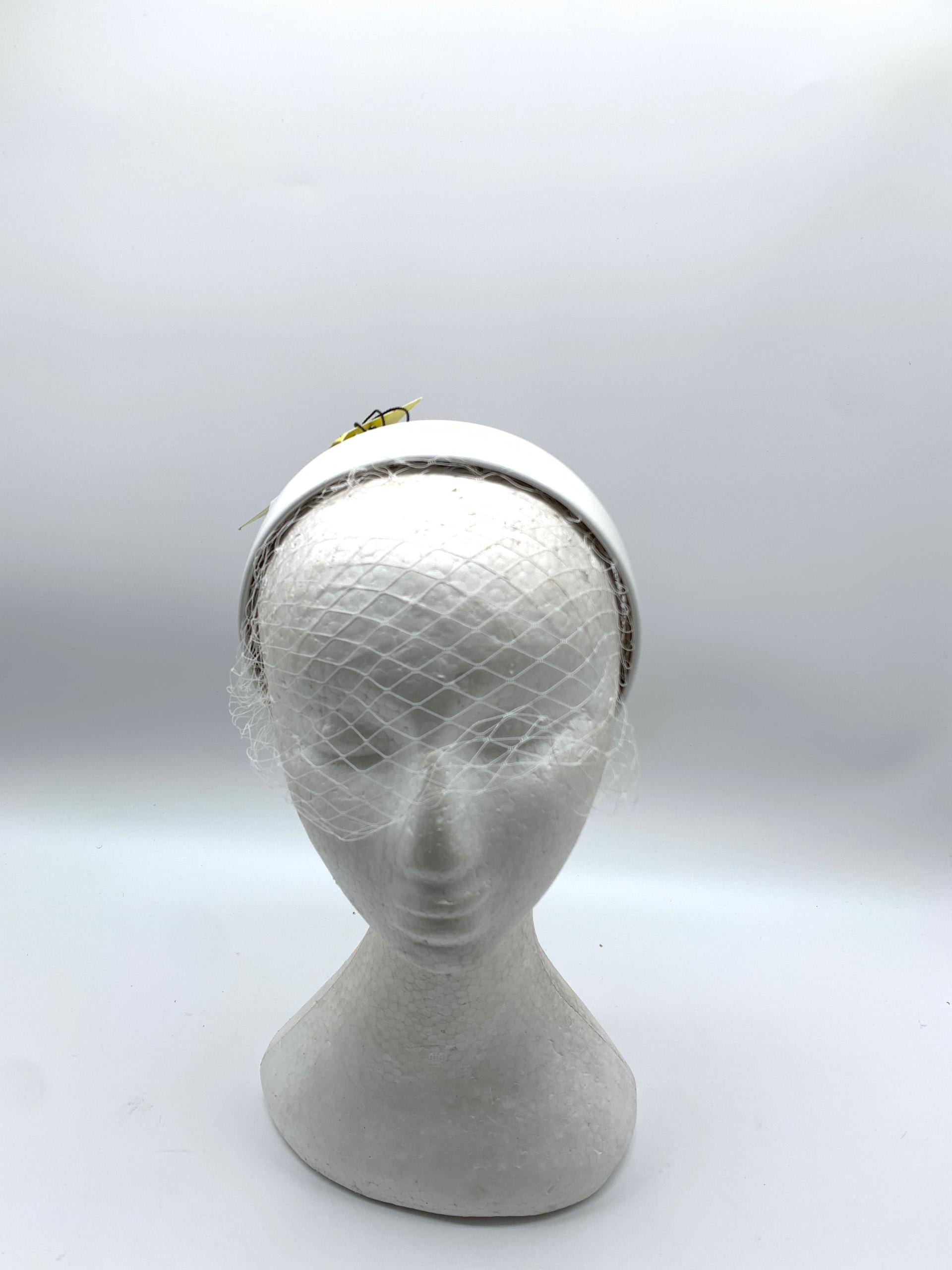 Classic White Veiled Headband