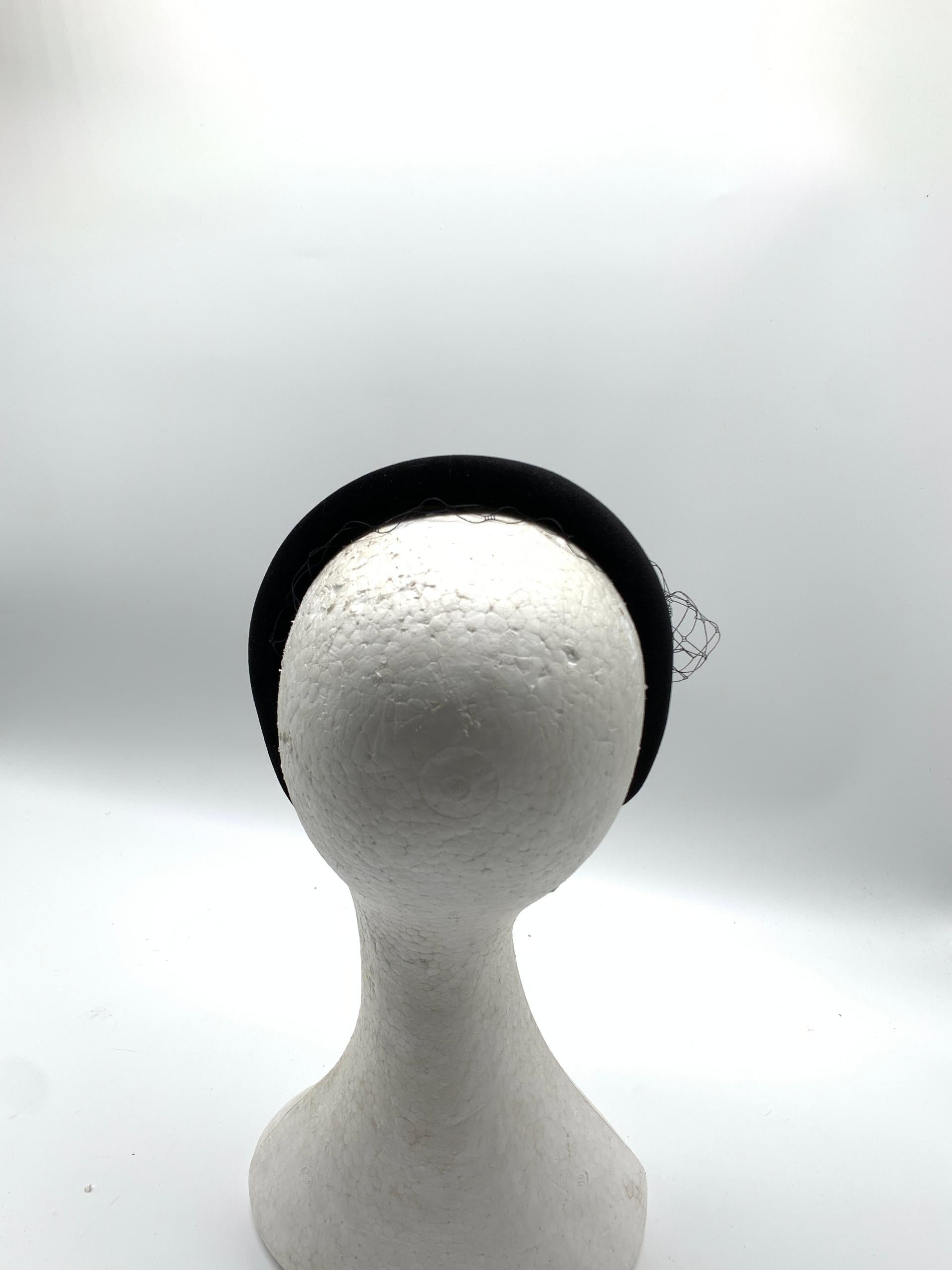 Classic Black Veiled Headband