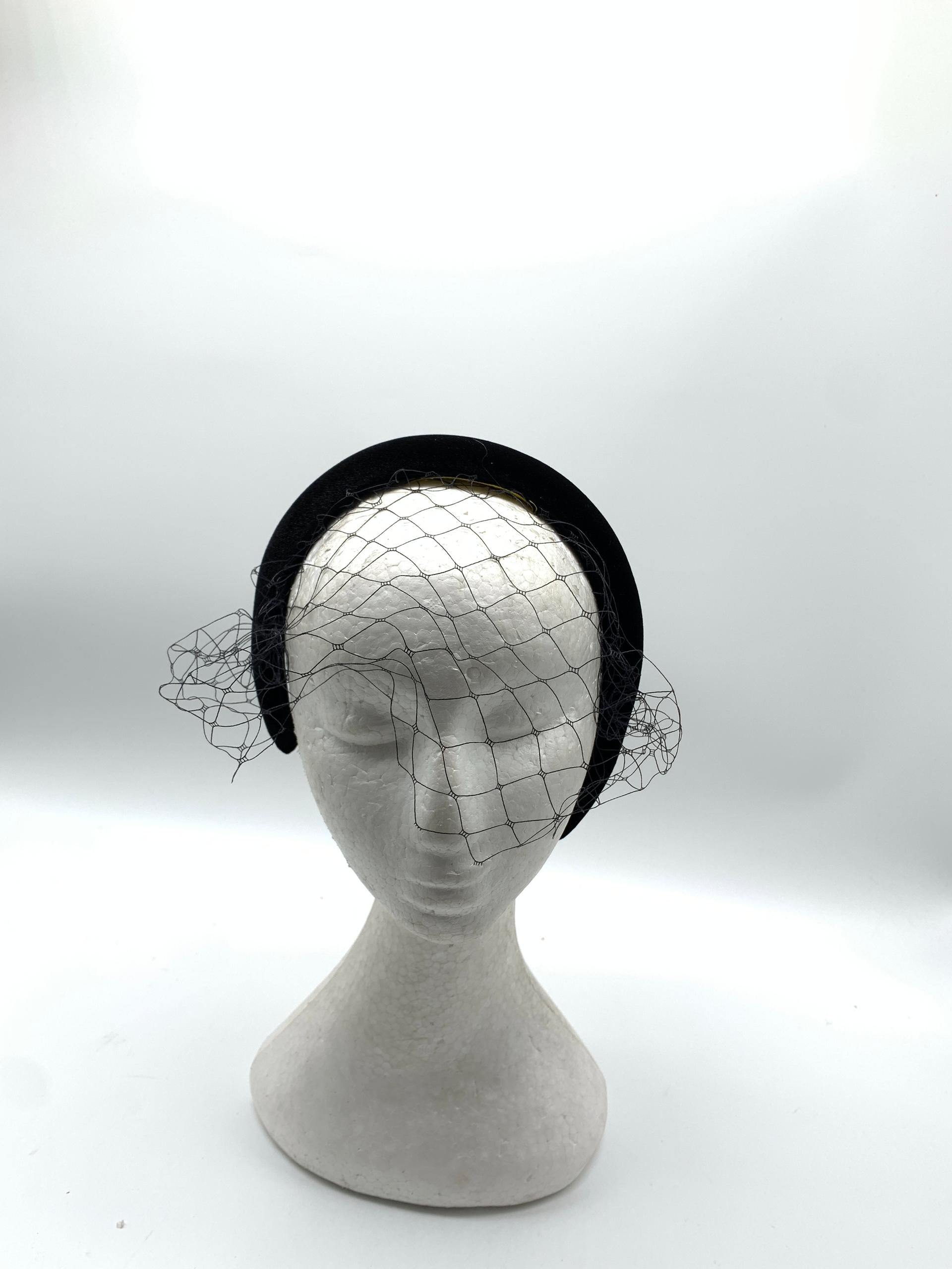 Classic Black Veiled Headband