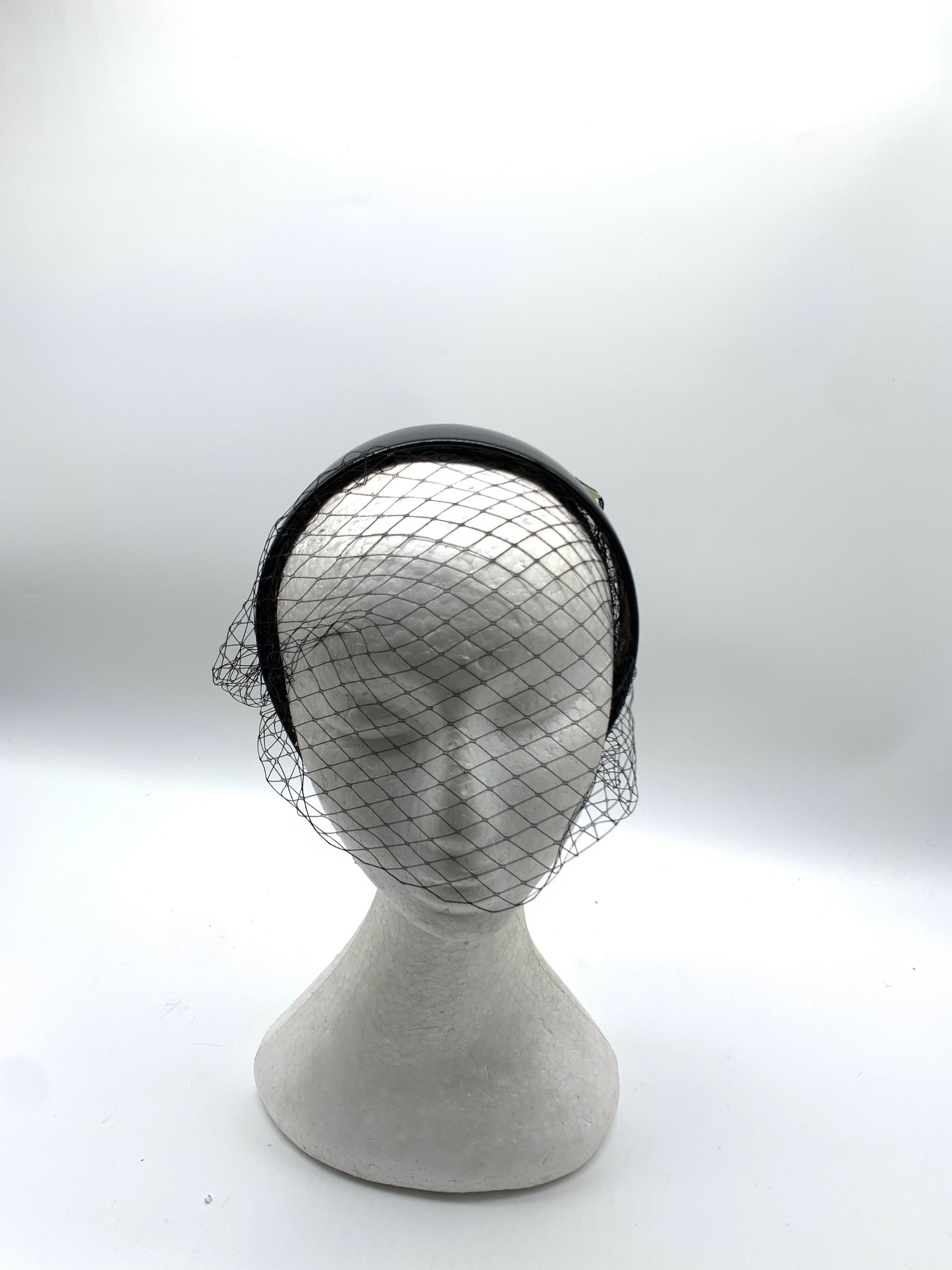 Classic Black Veiled Headband