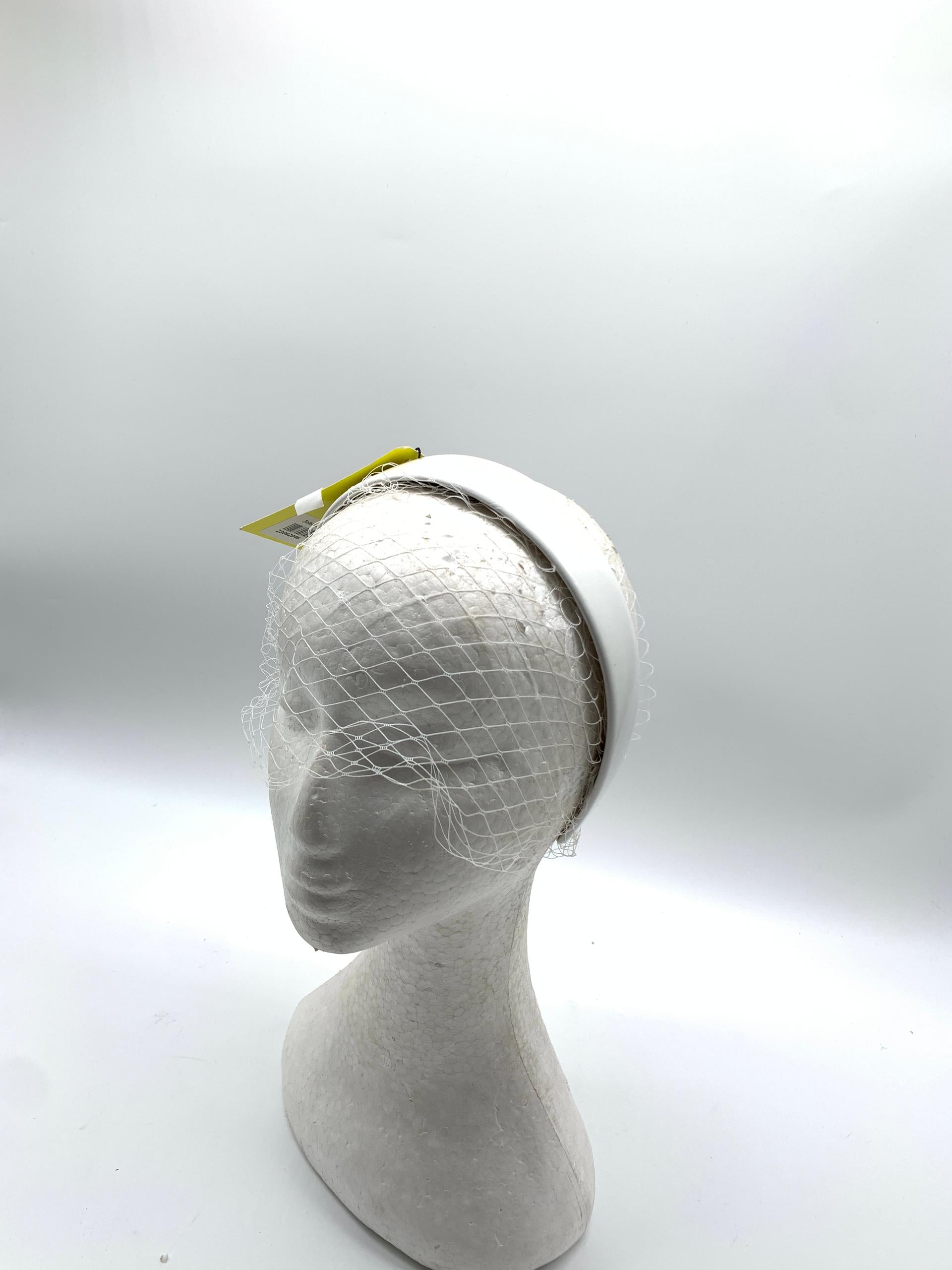 Classic White Veiled Headband