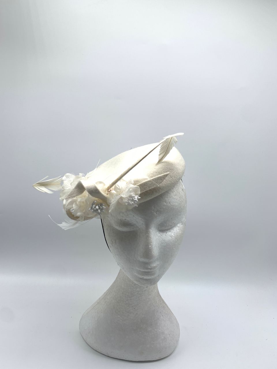 Ivory Feathered Petal Fascinator