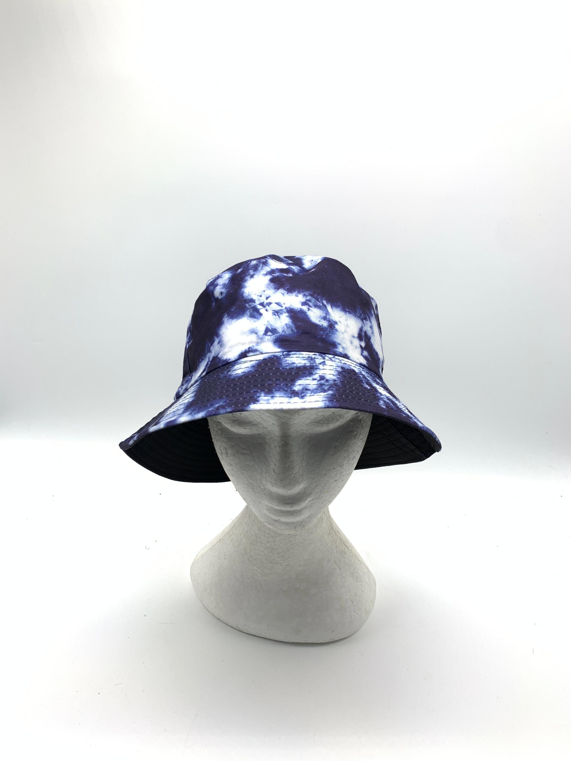 Blue and White Tie-Dye Bucket Hat