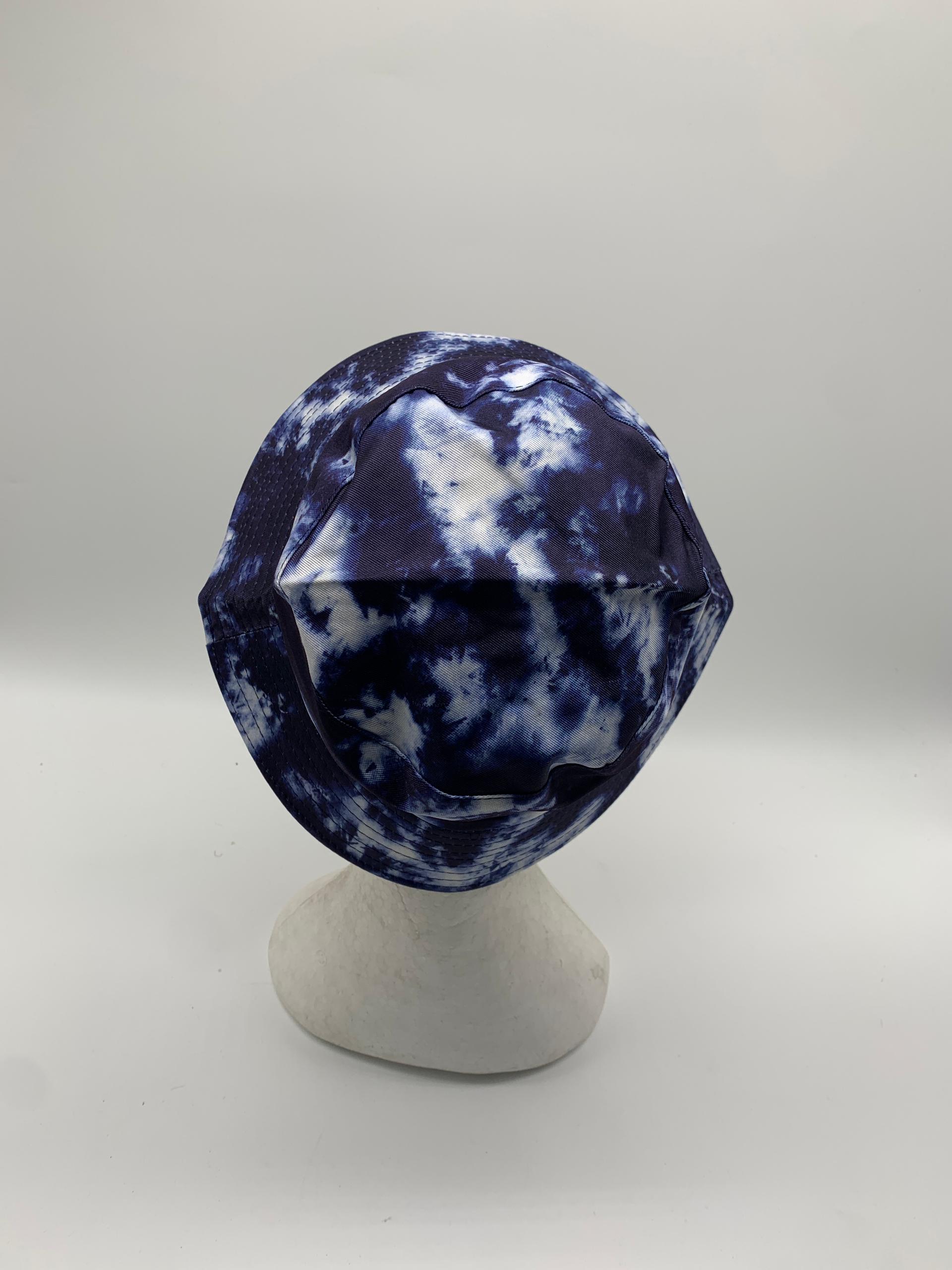 Blue and White Tie-Dye Bucket Hat