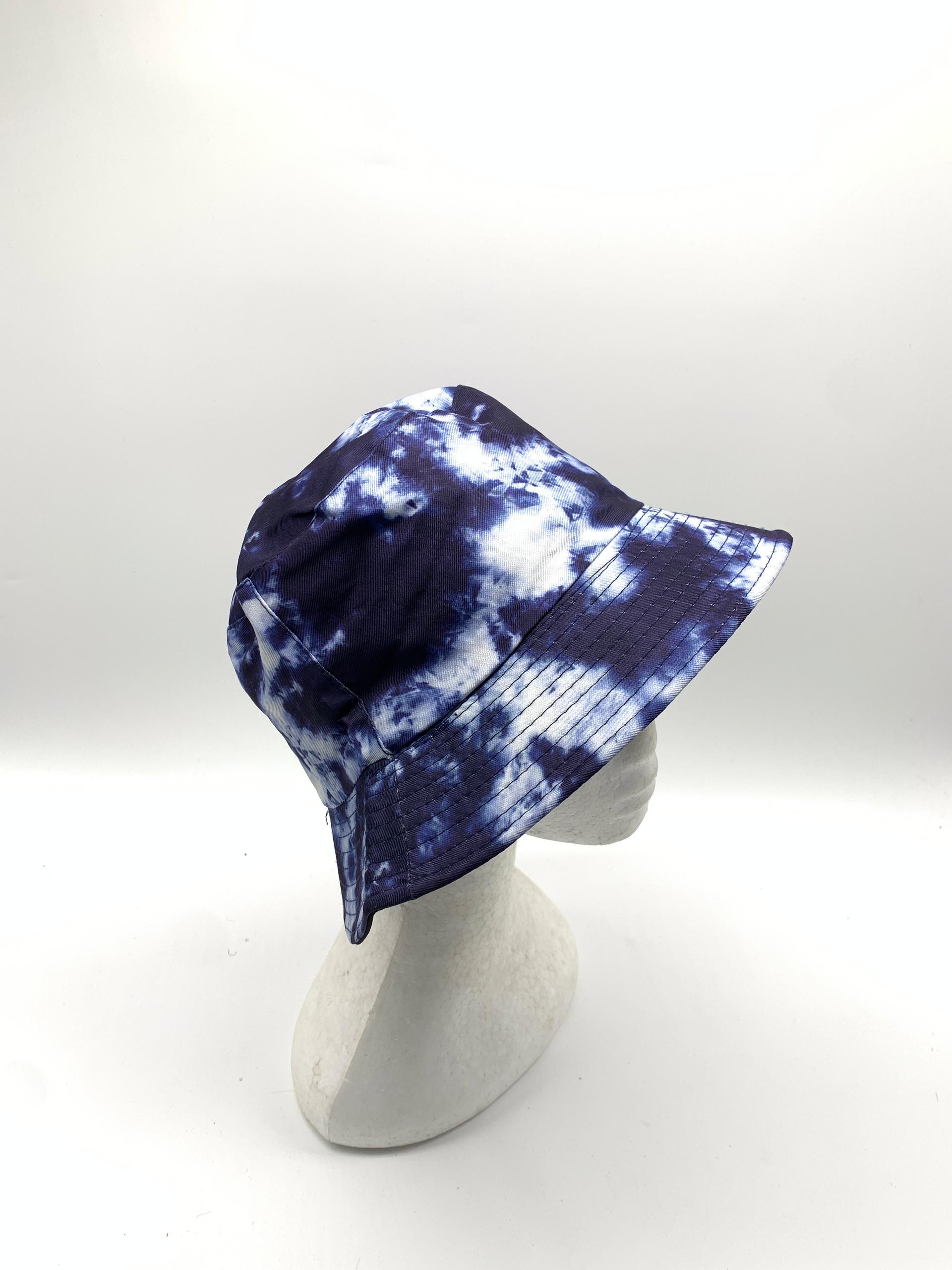 Blue and White Tie-Dye Bucket Hat