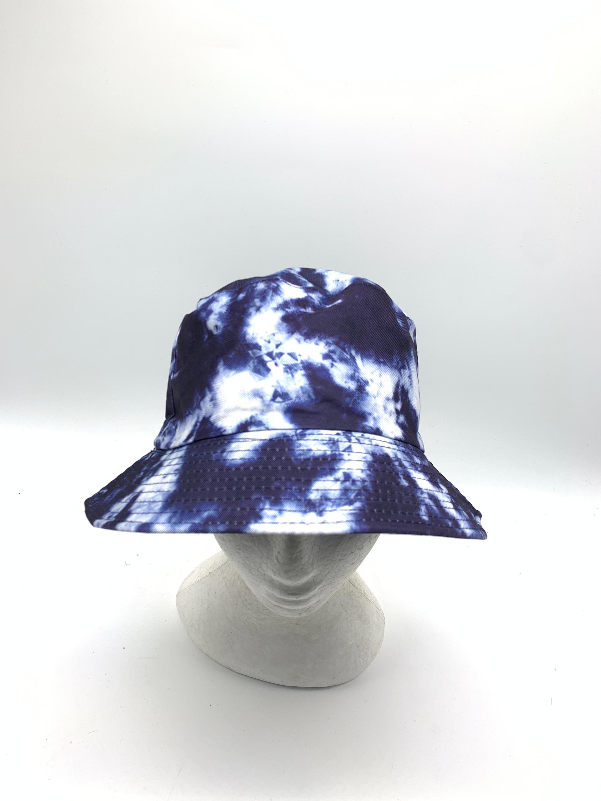 Blue and White Tie-Dye Bucket Hat