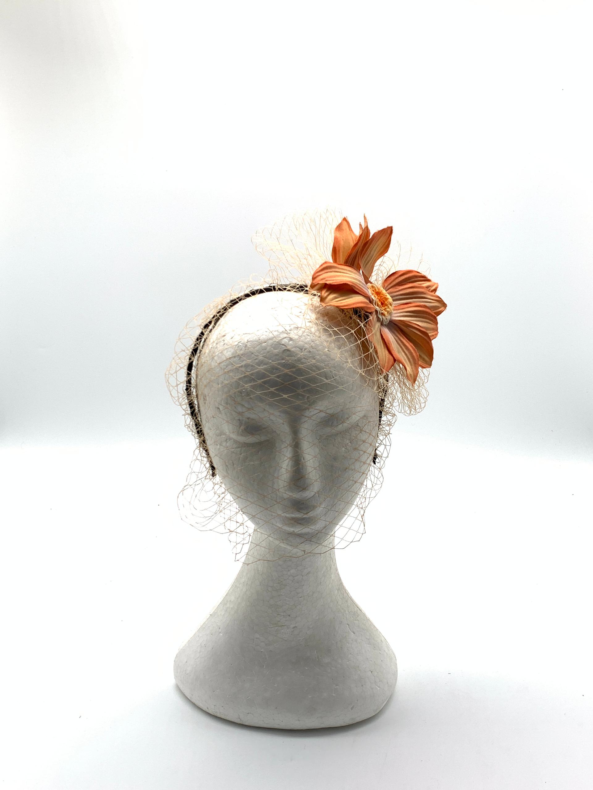 Beige/Burnt Orange Flower Elegance