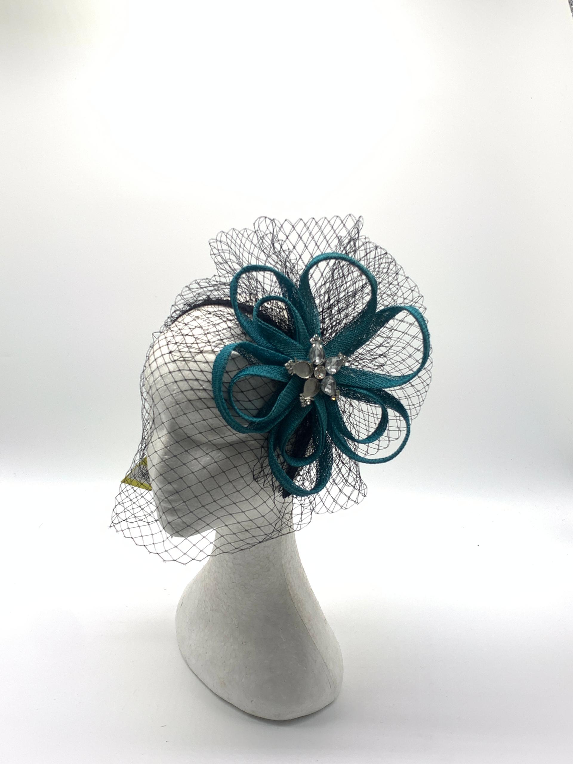 Teal/Black Blossom Elegance