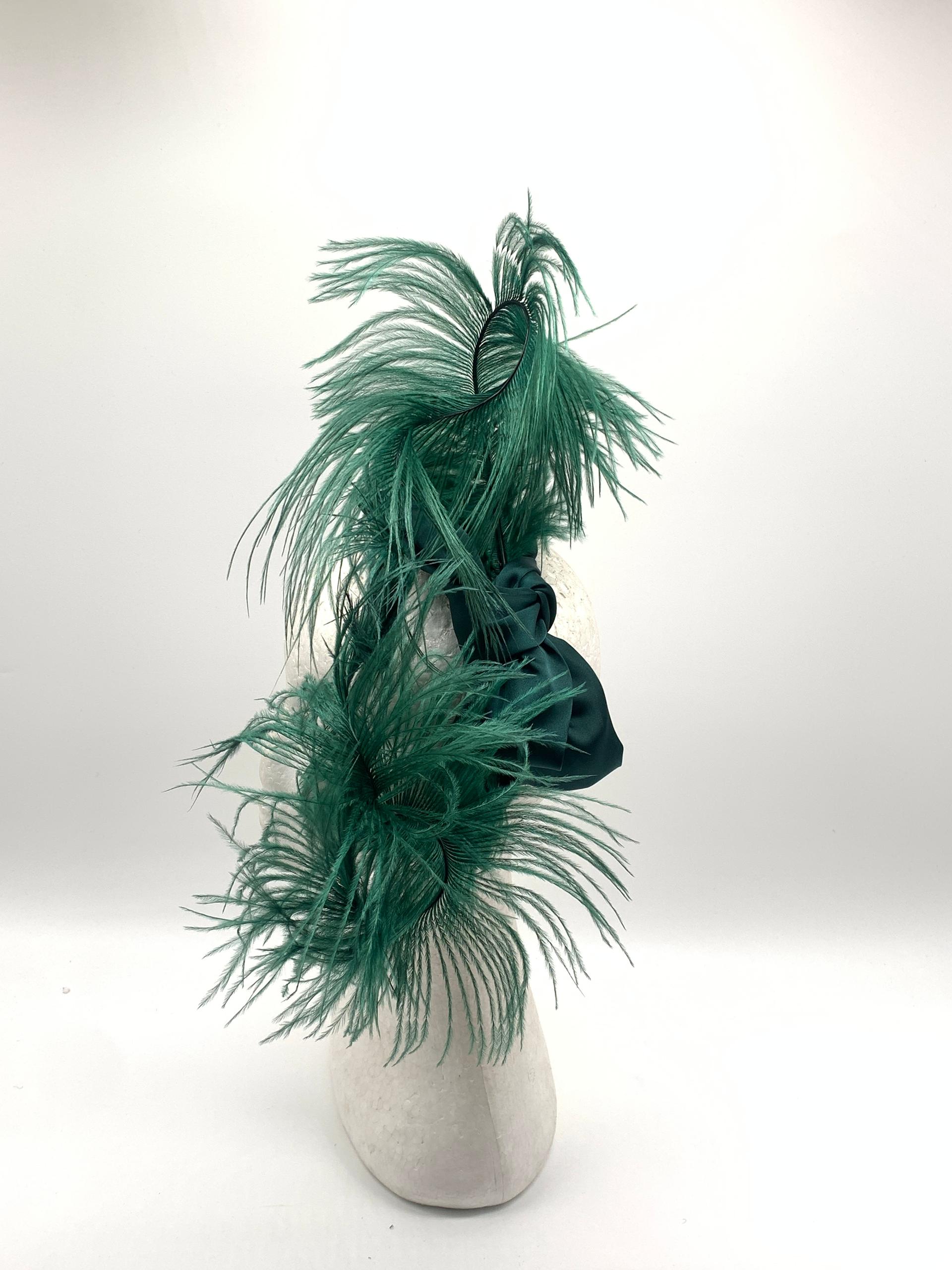 "Green Plume Fascinator"