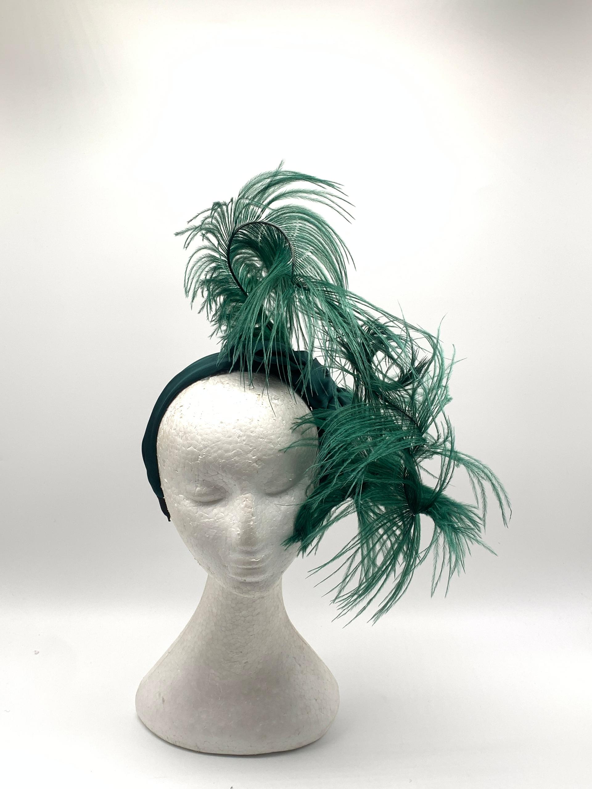 "Green Plume Fascinator"