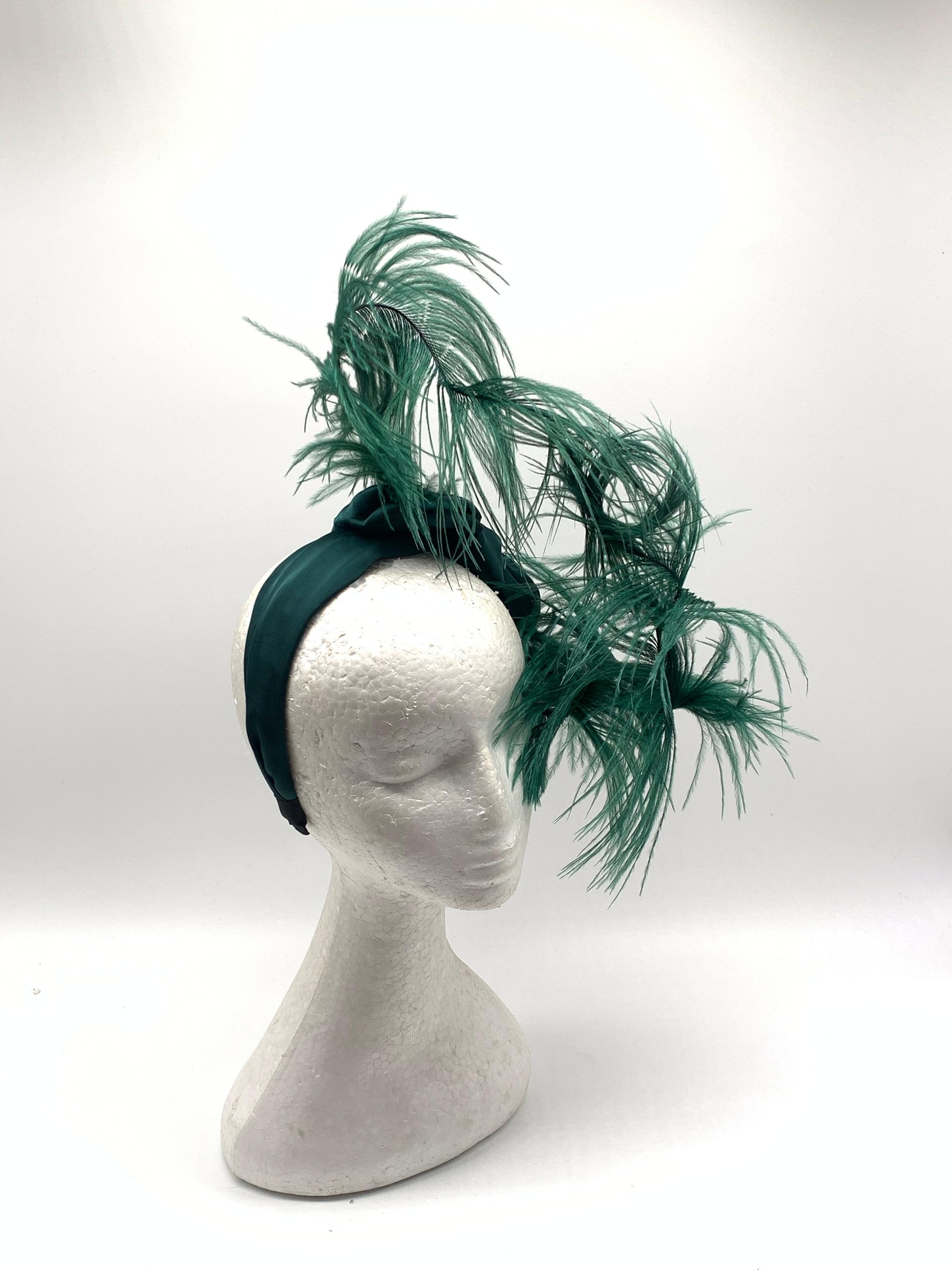 "Green Plume Fascinator"