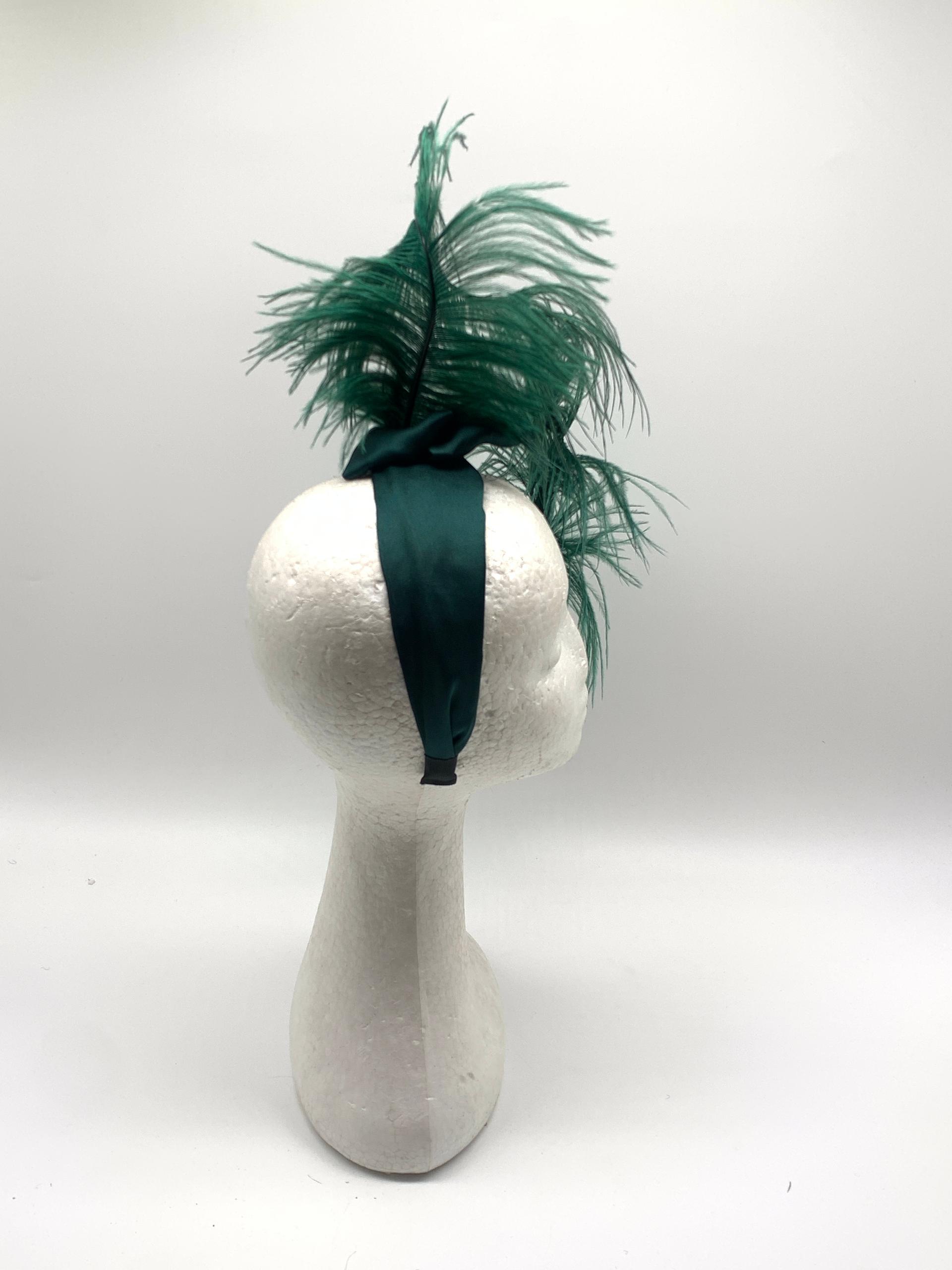 "Green Plume Fascinator"