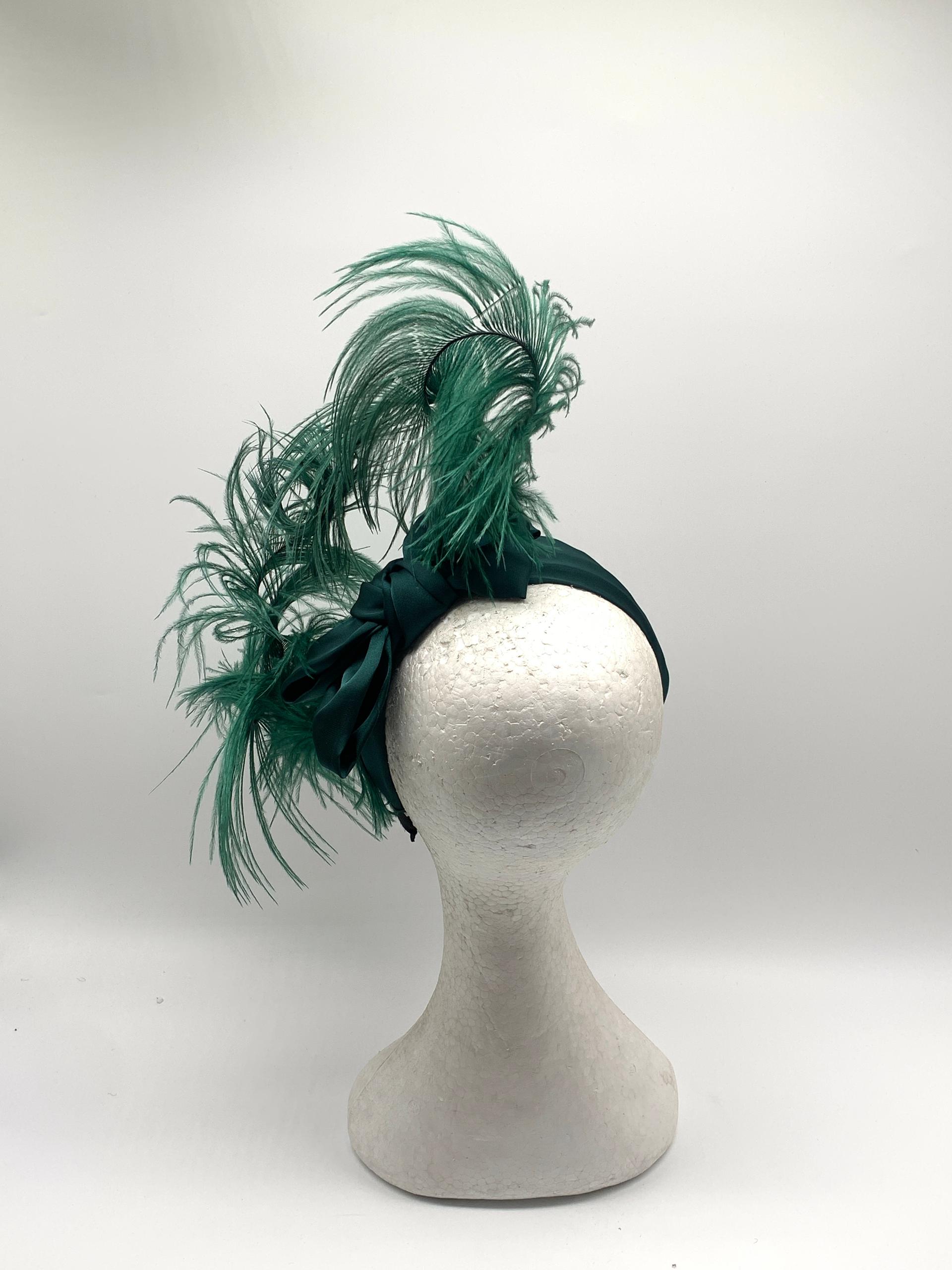 "Green Plume Fascinator"