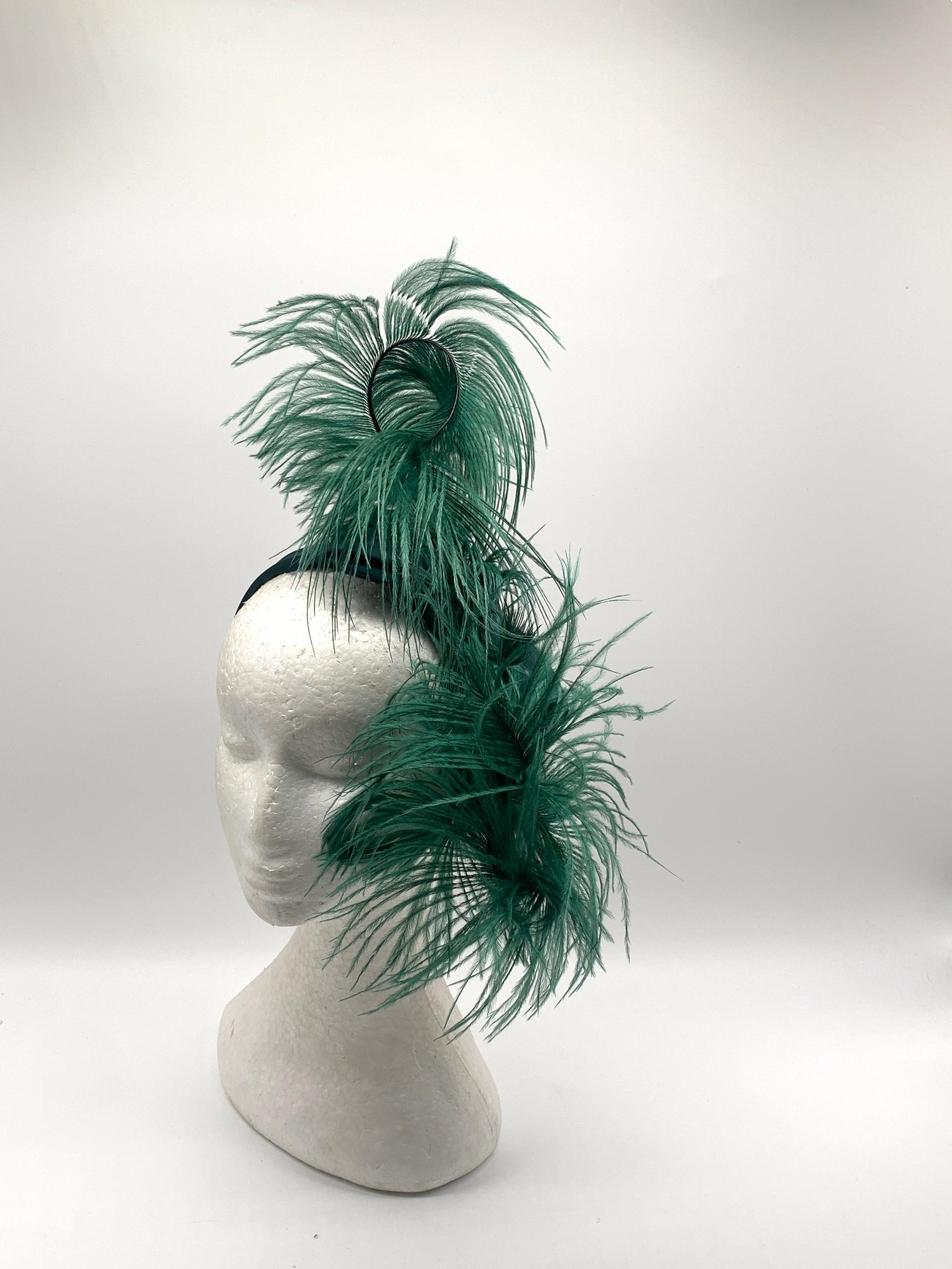 "Green Plume Fascinator"