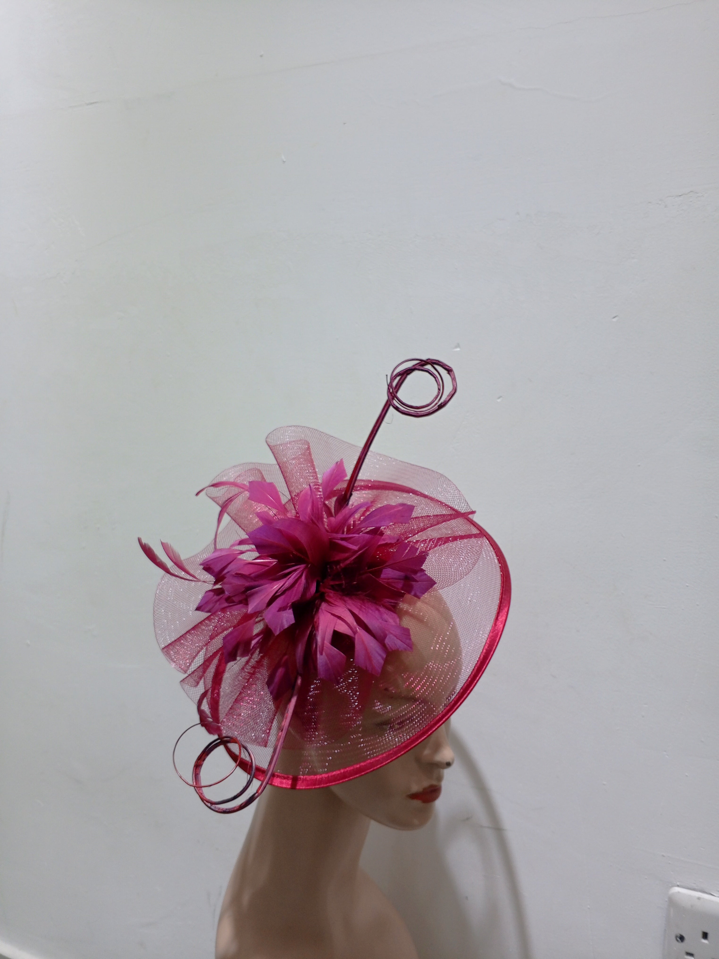 "Elegant Collection Crinoline Fascinator with Feathers"