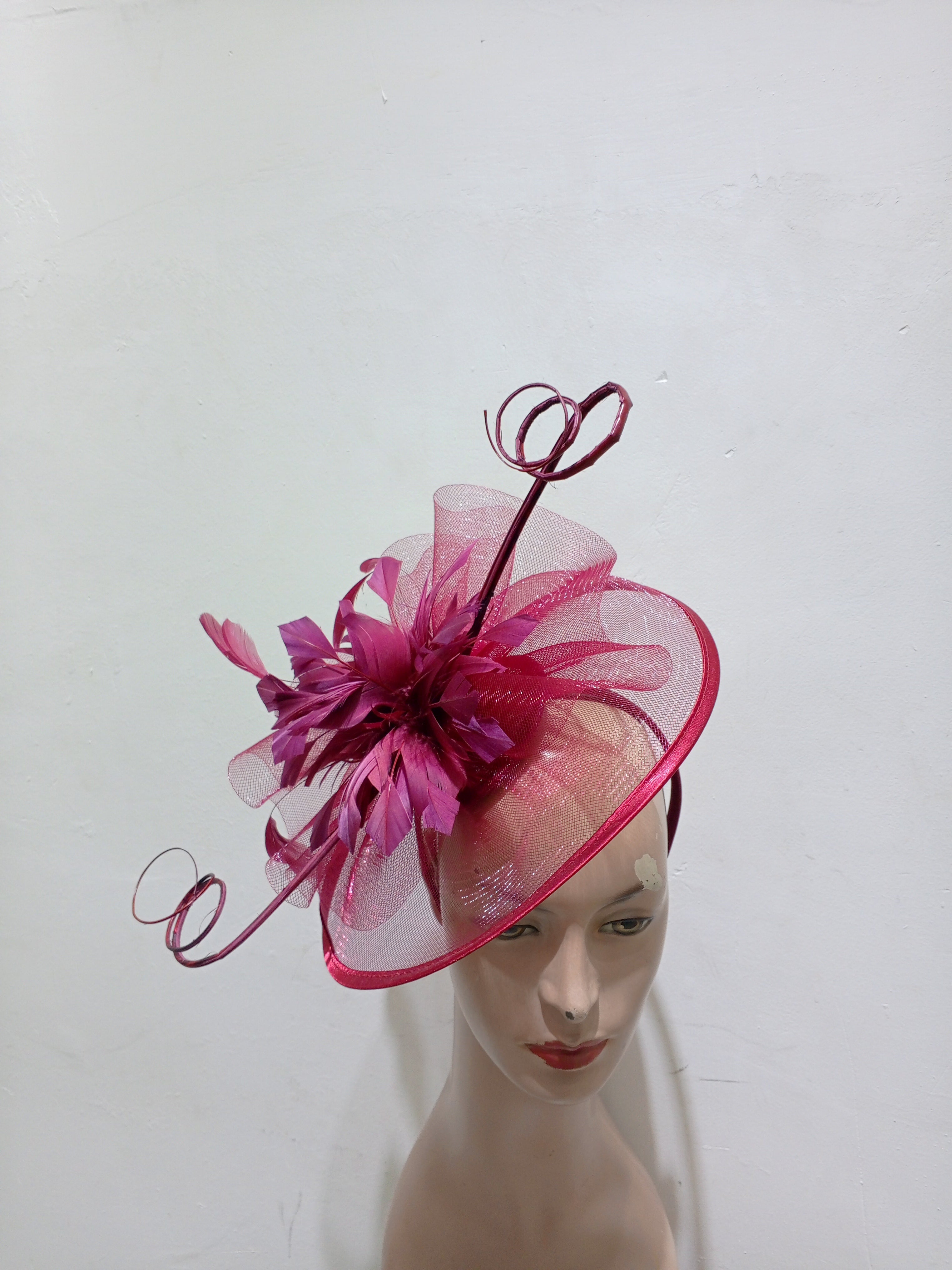 "Elegant Collection Crinoline Fascinator with Feathers"