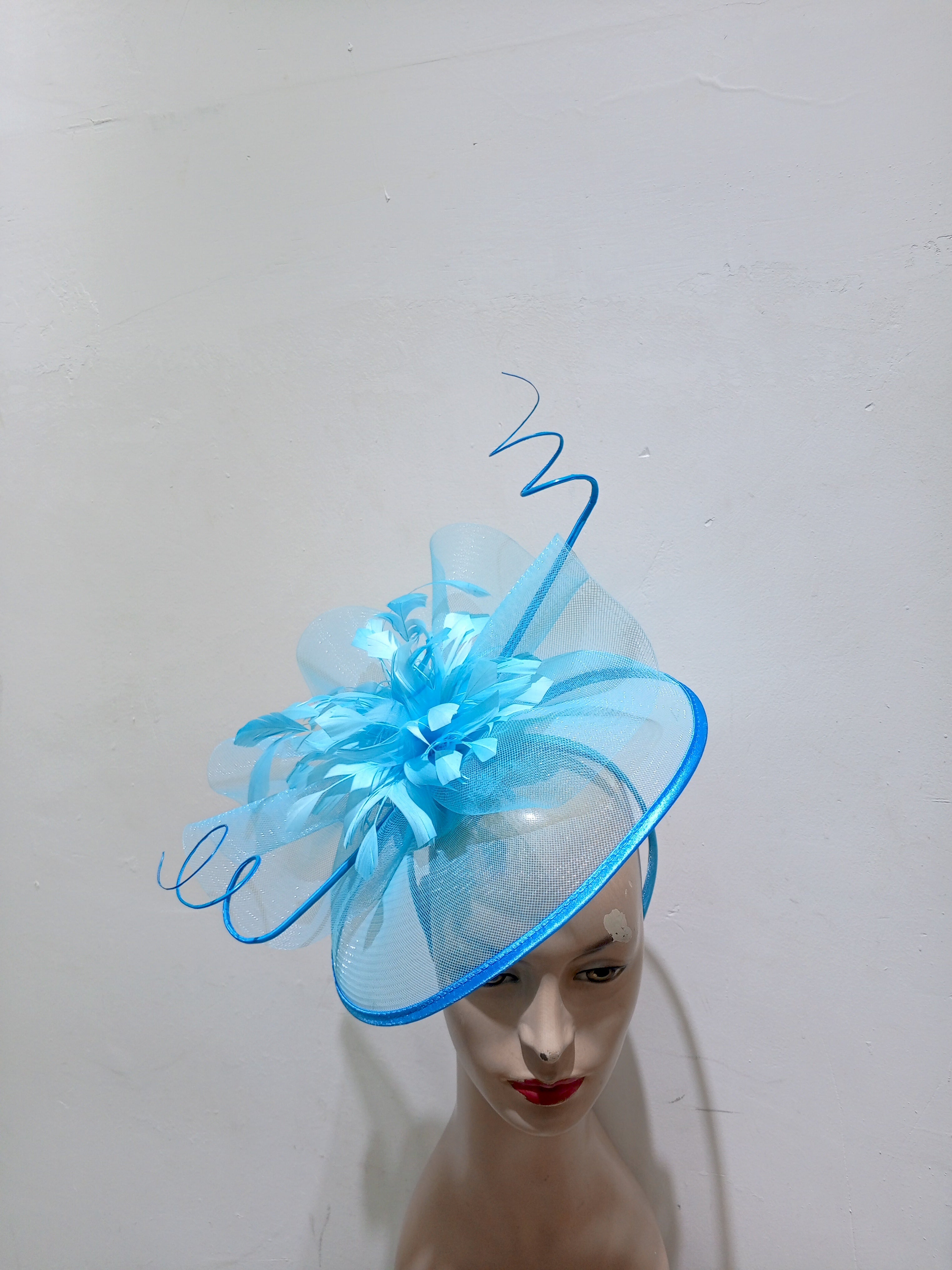 "Elegant Collection Crinoline Fascinator with Feathers"