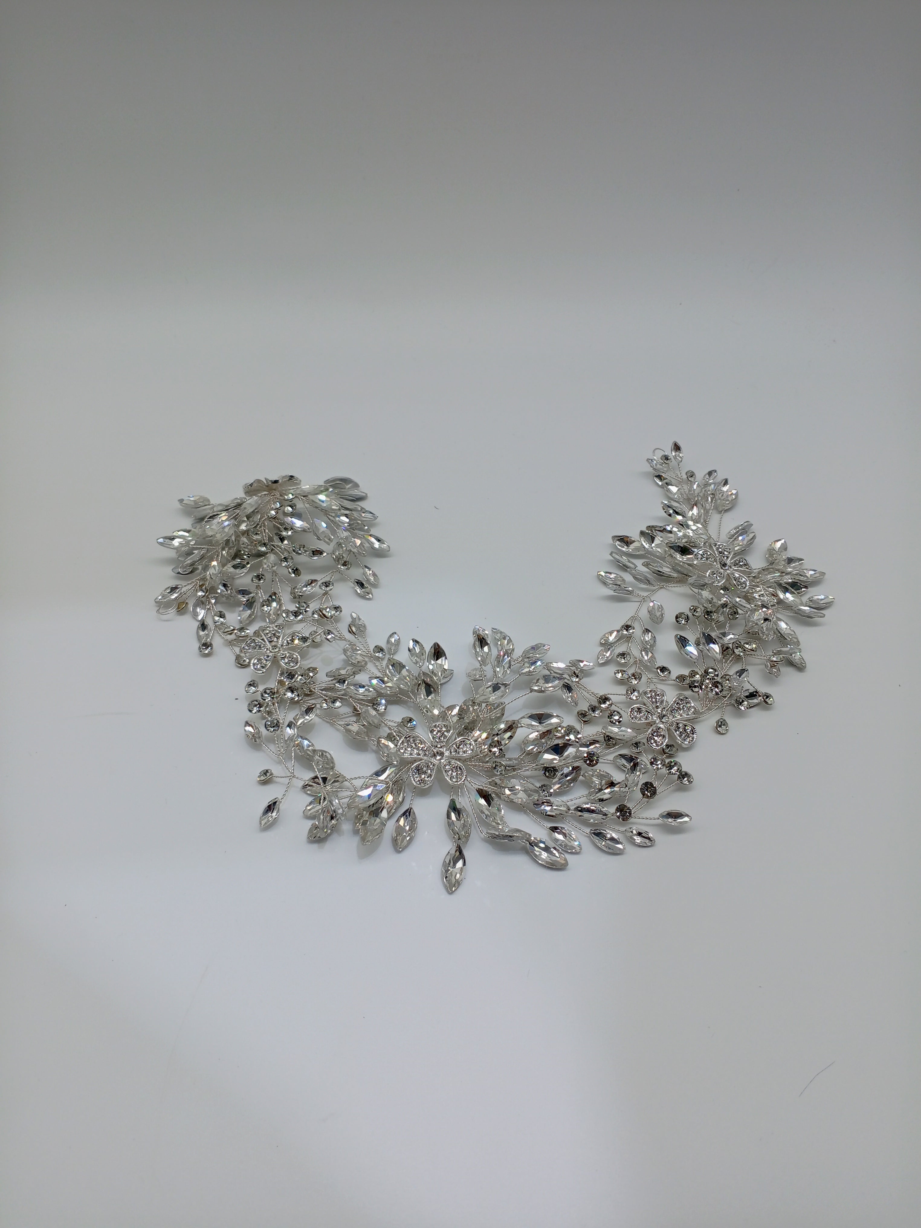 Radiant Crystal Floral Vine Bridal Headpiece