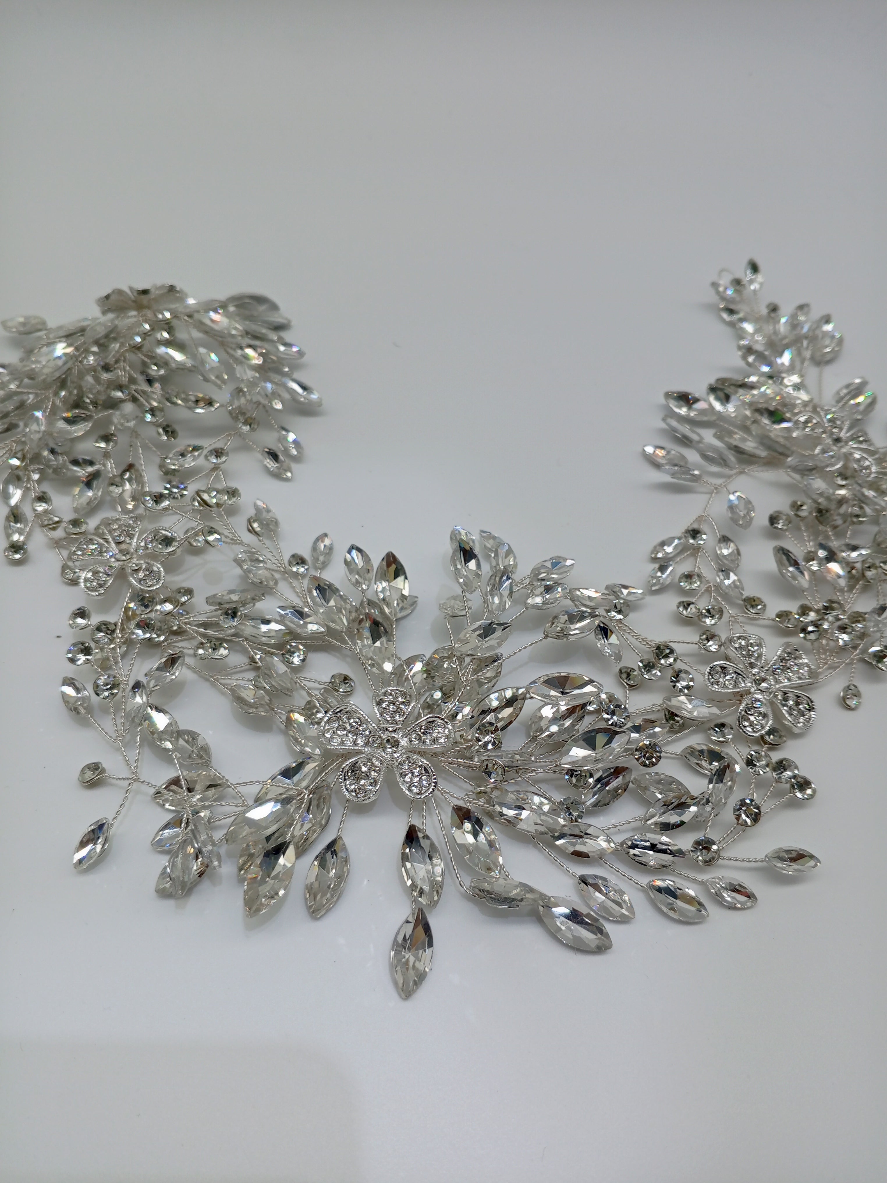 Radiant Crystal Floral Vine Bridal Headpiece