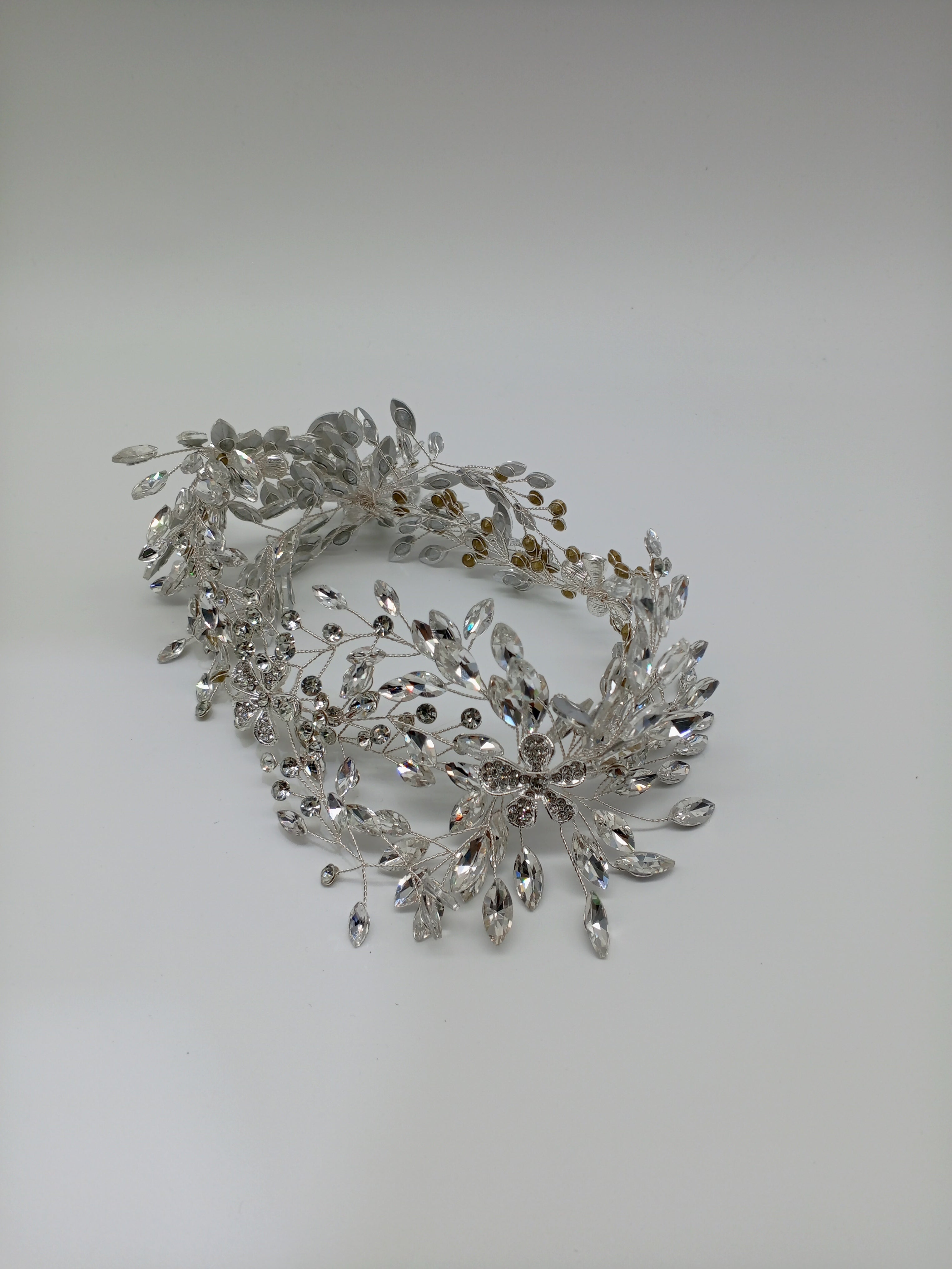 Radiant Crystal Floral Vine Bridal Headpiece