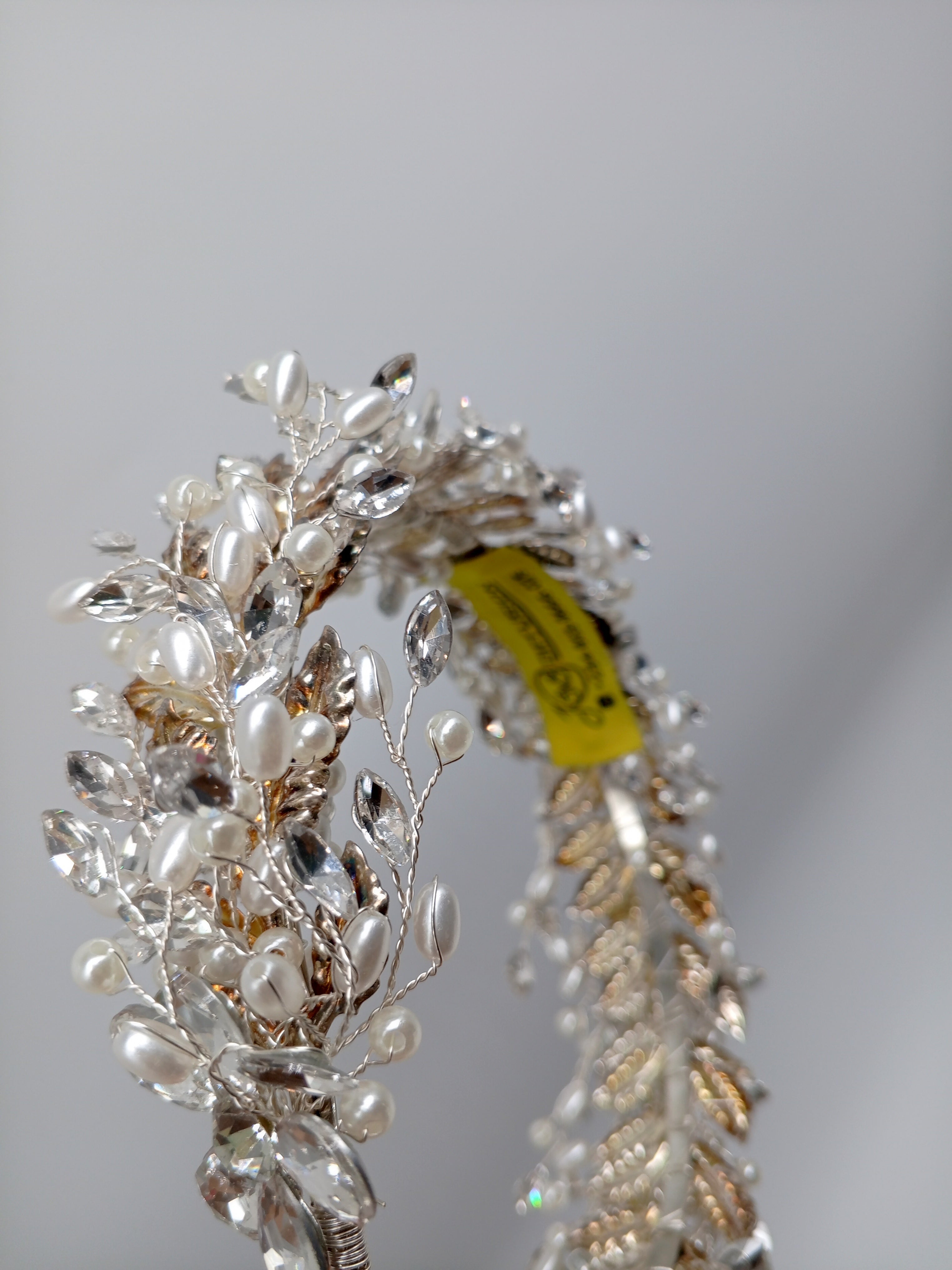 "Golden & Silver Dewdrop Vine Tiara"