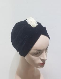 Velvet Elegance Turban Collection with Pearl Cluster Embellishments