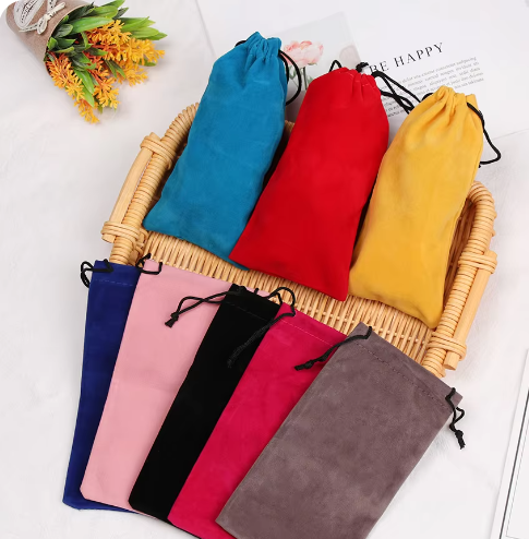 Colorful Velvet Accessory Pouches