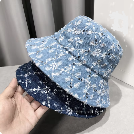 Embroidered Denim Bucket Hats