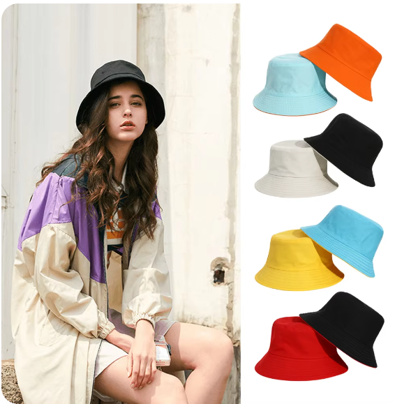 Reversible Double-Sided Bucket Hats