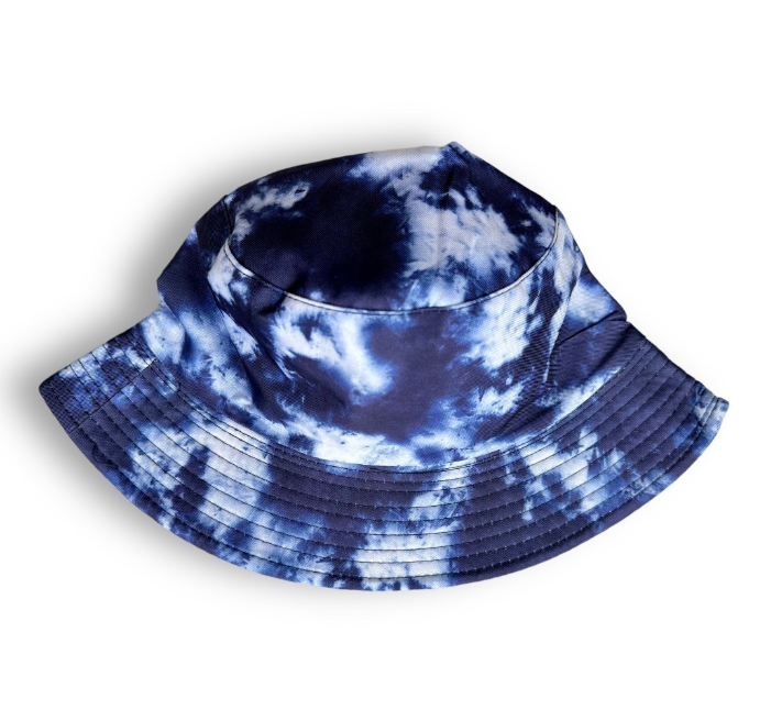 Blue and White Tie-Dye Bucket Hat