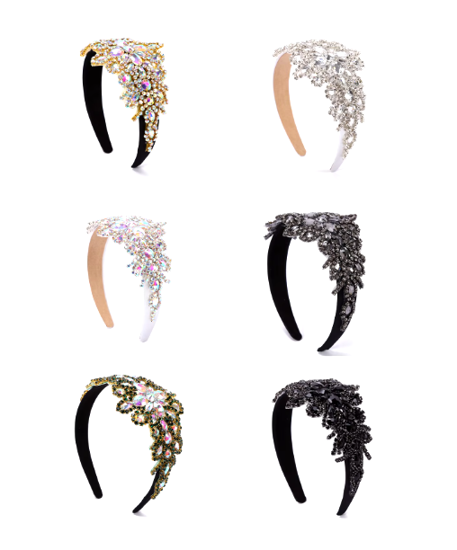 "Crystal Embellished Floral Headband"