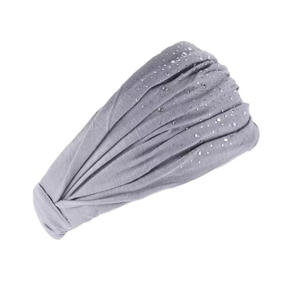 Soft Pleated Fabric Headband with Stones