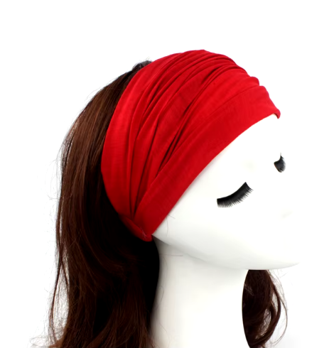 Soft Pleated Fabric Headband with Stones