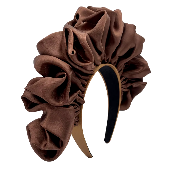 Ruffled Satin Crown Headband