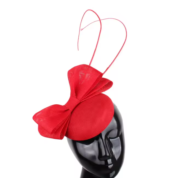 "Crimson Elegance Fascinator"