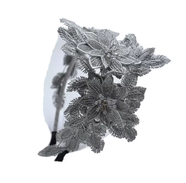 Tri-Tone Crystal Oak Leaf Headpiece