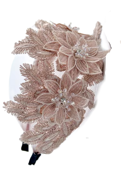 Tri-Tone Crystal Oak Leaf Headpiece