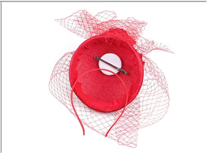 Crimson Elegance Rose Fascinator