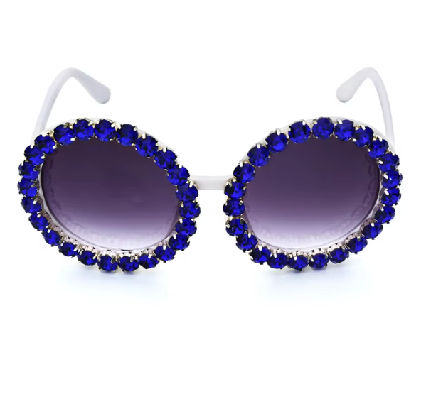 Crystal Chic: Dazzling Round Rhinestone Sunglasses