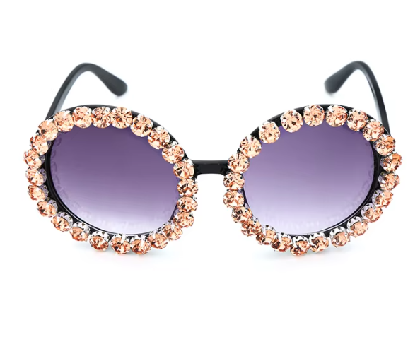 Crystal Chic: Dazzling Round Rhinestone Sunglasses