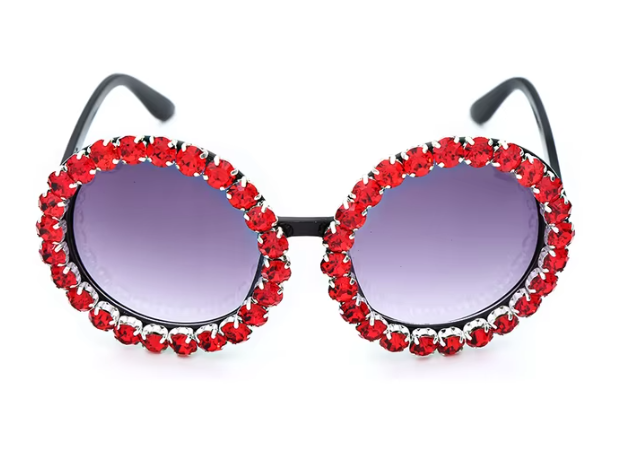 Crystal Chic: Dazzling Round Rhinestone Sunglasses