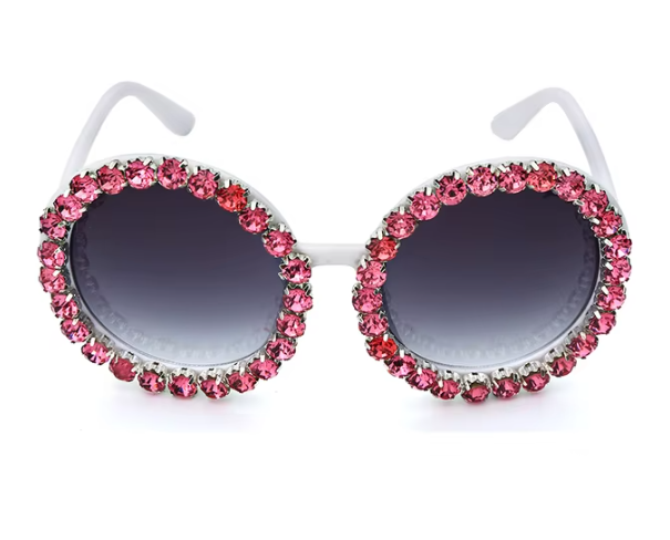 Crystal Chic: Dazzling Round Rhinestone Sunglasses