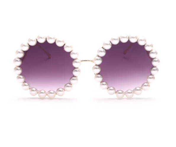 Pearl Glam: Luxe Round Sunglasses